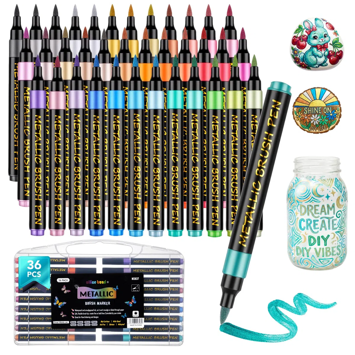 BONACE 36 Metallic Acrylic Paint Marker, wasserbasiert & durchschlagsicher