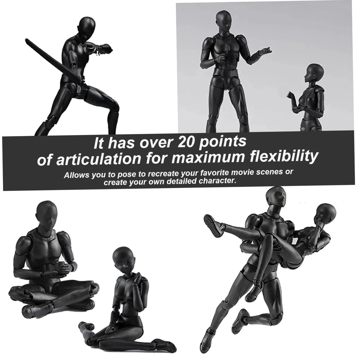 Zeichenschaufensterpuppe, Zeichenschaufensterpuppe, simulierte bewegliche Puppe, PVC, DIY, bewegliche Figur, Modell, Modell zum Skizzieren, Malen, Künstler, weiblich, Figur für den täglichen Gebrauch