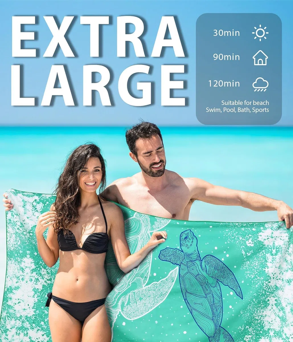 Strandtuch Mikrofaser Badetuch Groß 180x80 2 Set Strand XXL Strandhandtuch Saunahandtuch Strandtücher Sandfrei Saunatuch Microfaser Handtuch Beach Towel Zubehör Schnelltrocknend Strandlaken