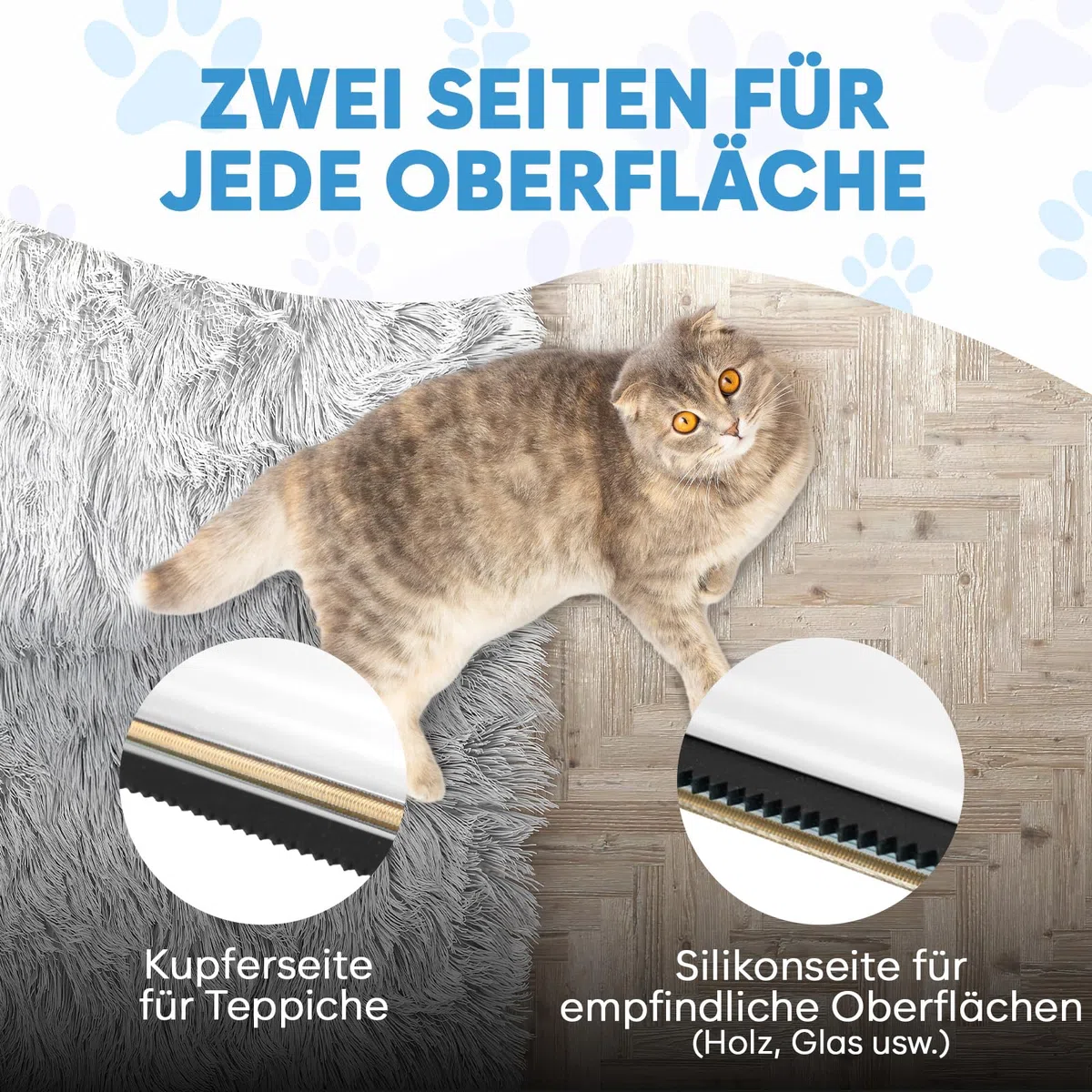 Carpet Rake - Fellfeger Besen – Pet Hair Remover für Teppich & Möbel – Gummibesen mit Stiel – Hundehaare Entfernen – Teppich Bürste für Tierhaare – Fellfeger für Teppiche & Böden
