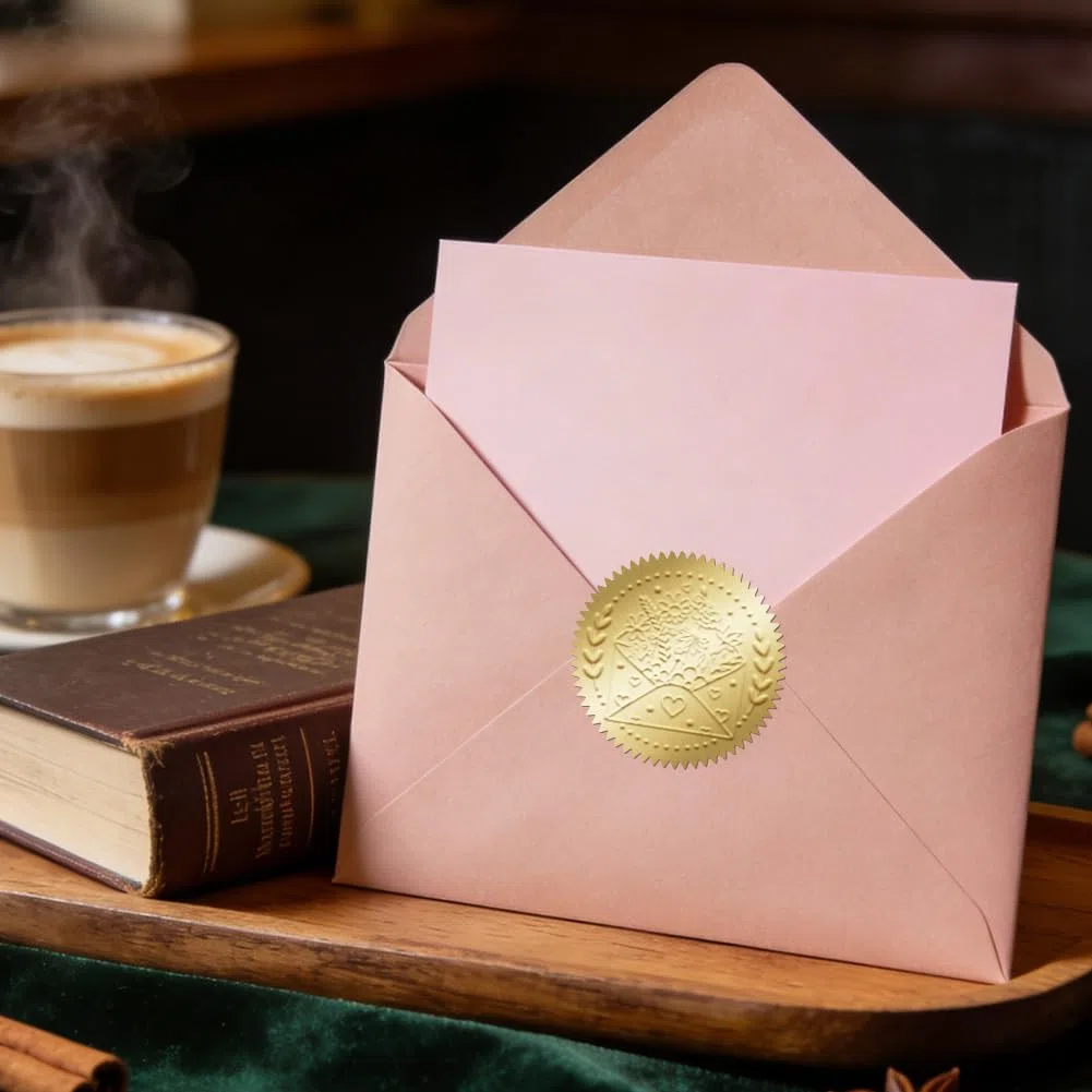 ANATTASOUL Prägestempel Personalisiert Umschläge und Wildblumen Book Embosser,Buchpräger mit Robustem Stahlgehäuse Buchstempel für Bücher,Visitenkarten,Einladungskarte