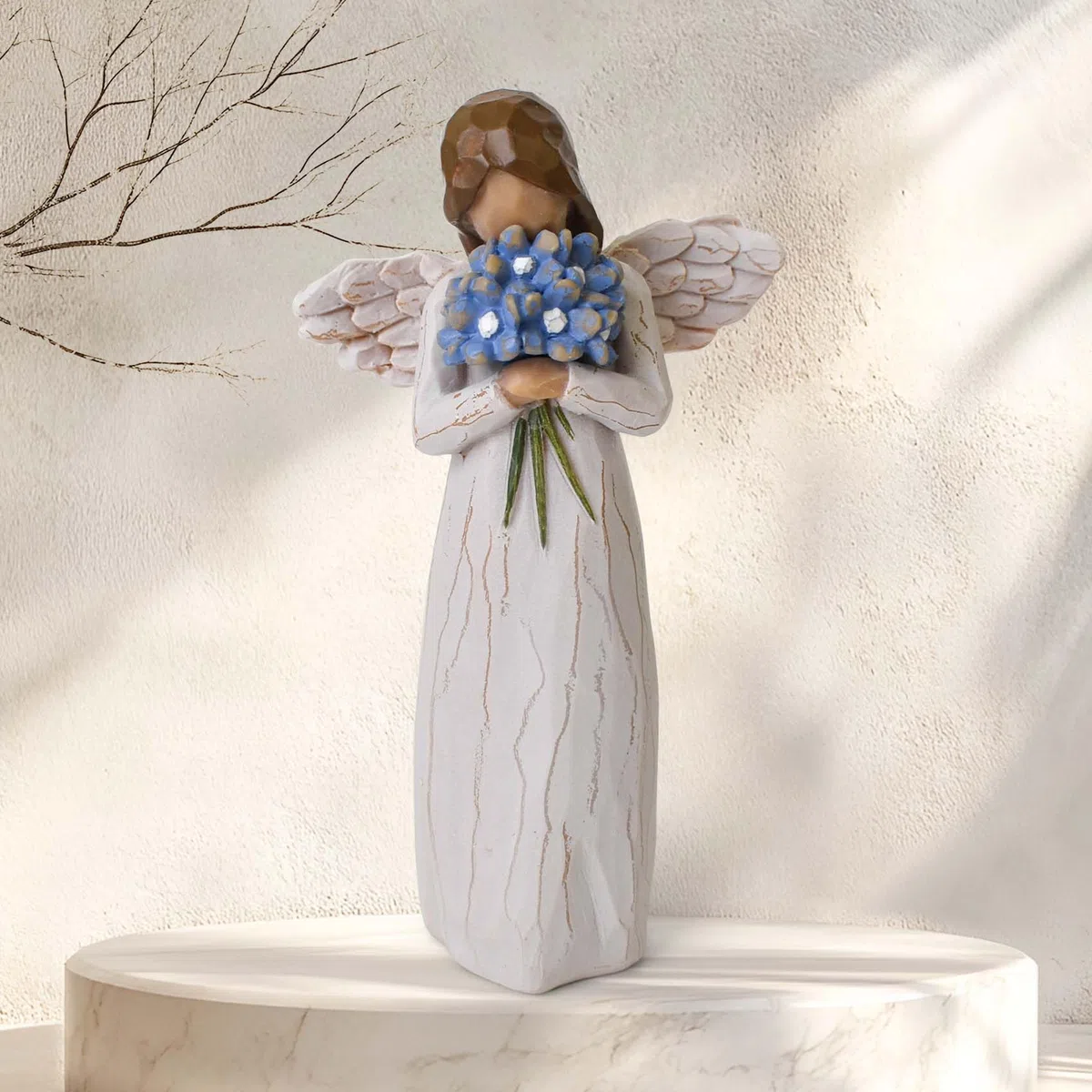Vergiss Mein Nicht Schutzengel Figuren, Beileidsgeschenke für den Verlust Eines Geliebten Menschen, Fehlgeburt, Geschenke für Mütter, Handbemalte Statue für Heimdekoration Ornament