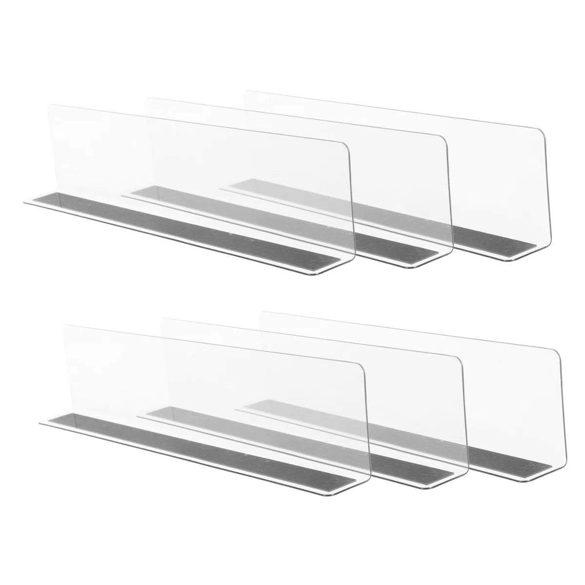DOITOOL 6 Stück Magnetische Regalteiler 11.02X2.36X1.18In Transparente Fachteiler Aus Kunststoff Für Supermarktregal Und Küchen Organizer Warenklassifizierungsabscheider