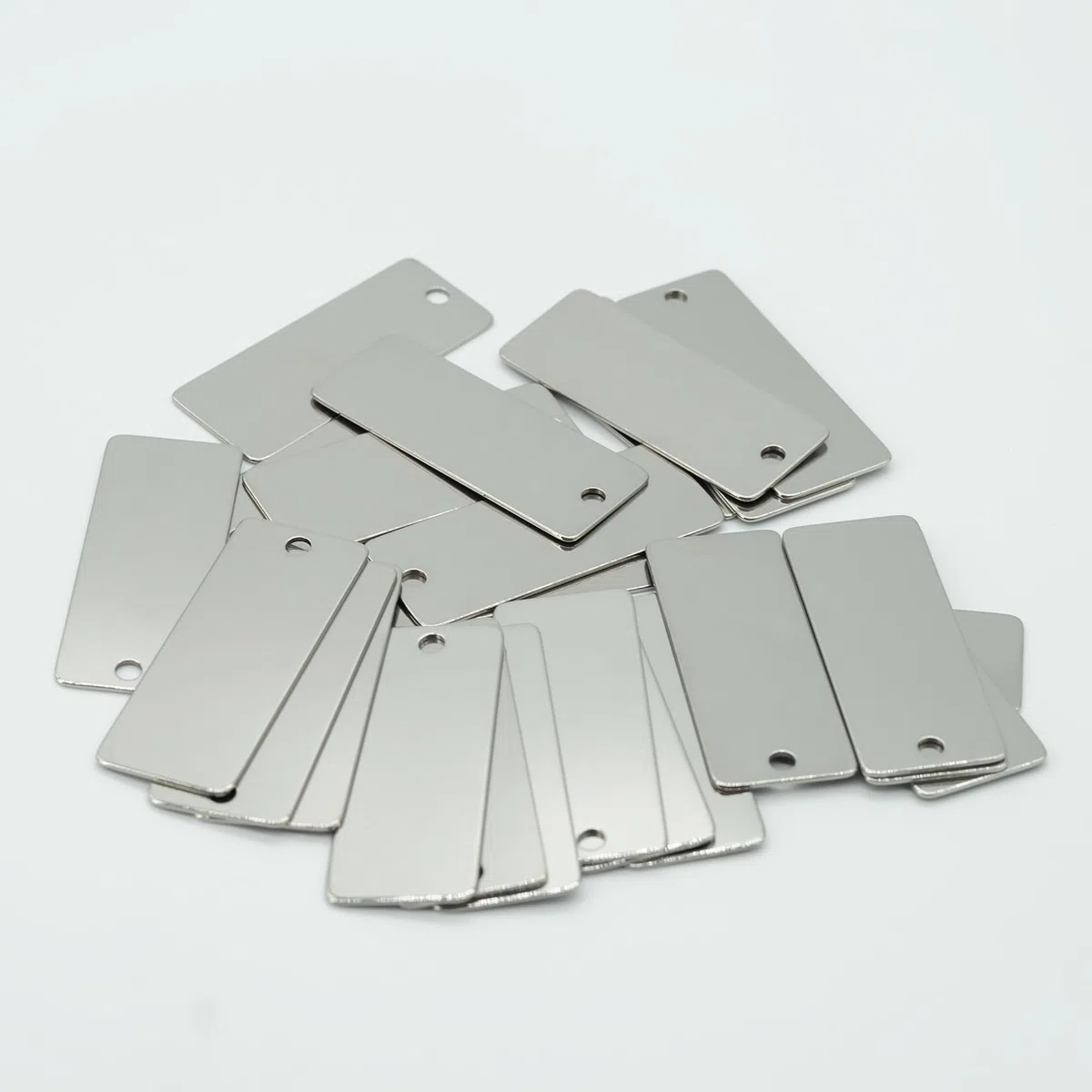 Metall-Gravurrohlinge, Edelstahl, rechteckig, blanko, 5 x 2 cm, 25 Stück, Epoxidharz