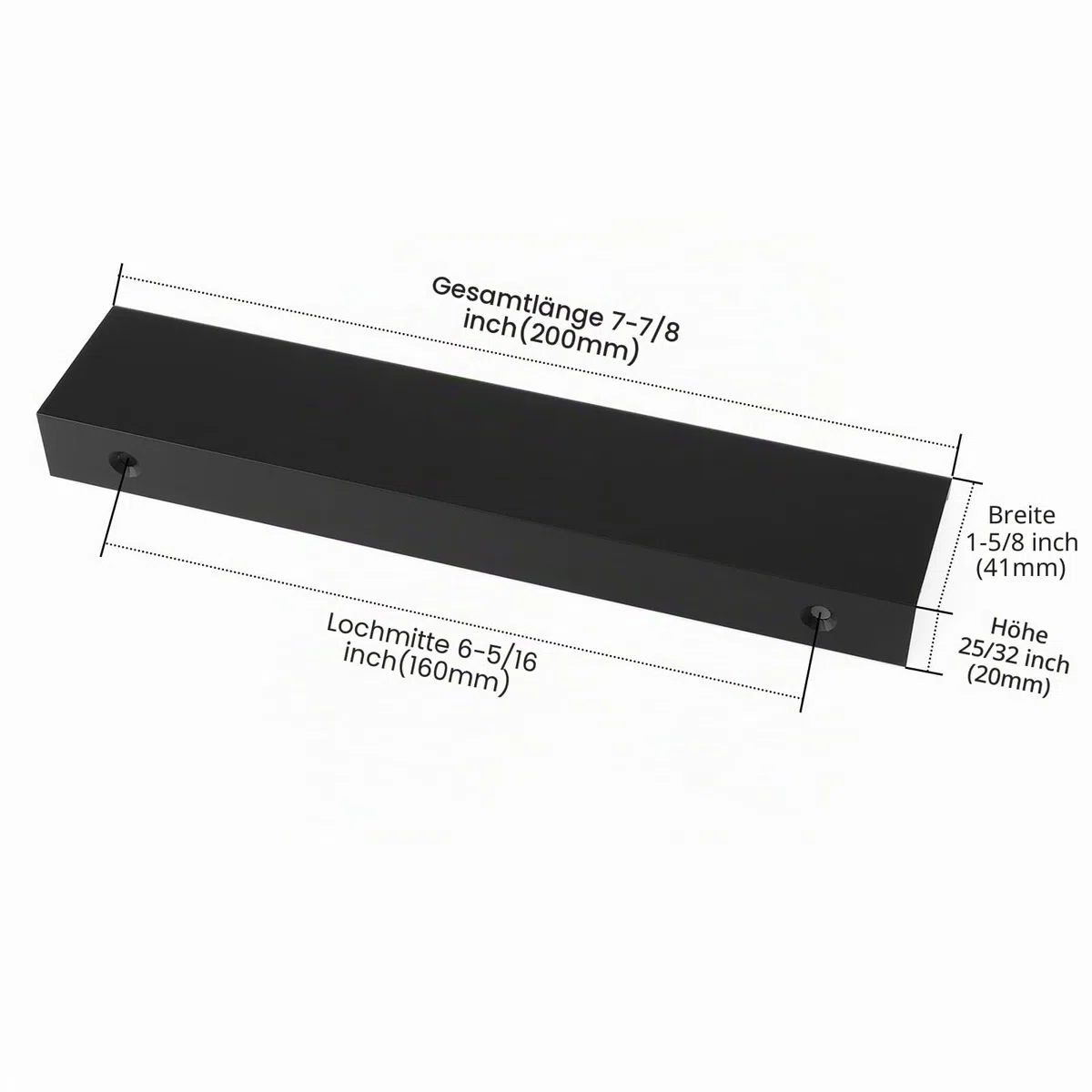 Rergy 10 Stück Möbelgriffe Schwarz 128mm Löcherabstand Schrankgriffe Versteckte, Versteckte Griffe für Küchenschränke, Schlafzimmer, Wohnzimmer Griffleiste