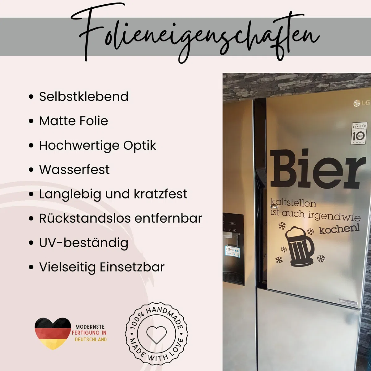 GRAZDesign Kühlschrank Aufkleber Sprüche Tankstelle Lustig Wandtattoo Küche Sticker, Wanddeko Kühlschrankaufkleber - 42x30cm / 070 schwarz
