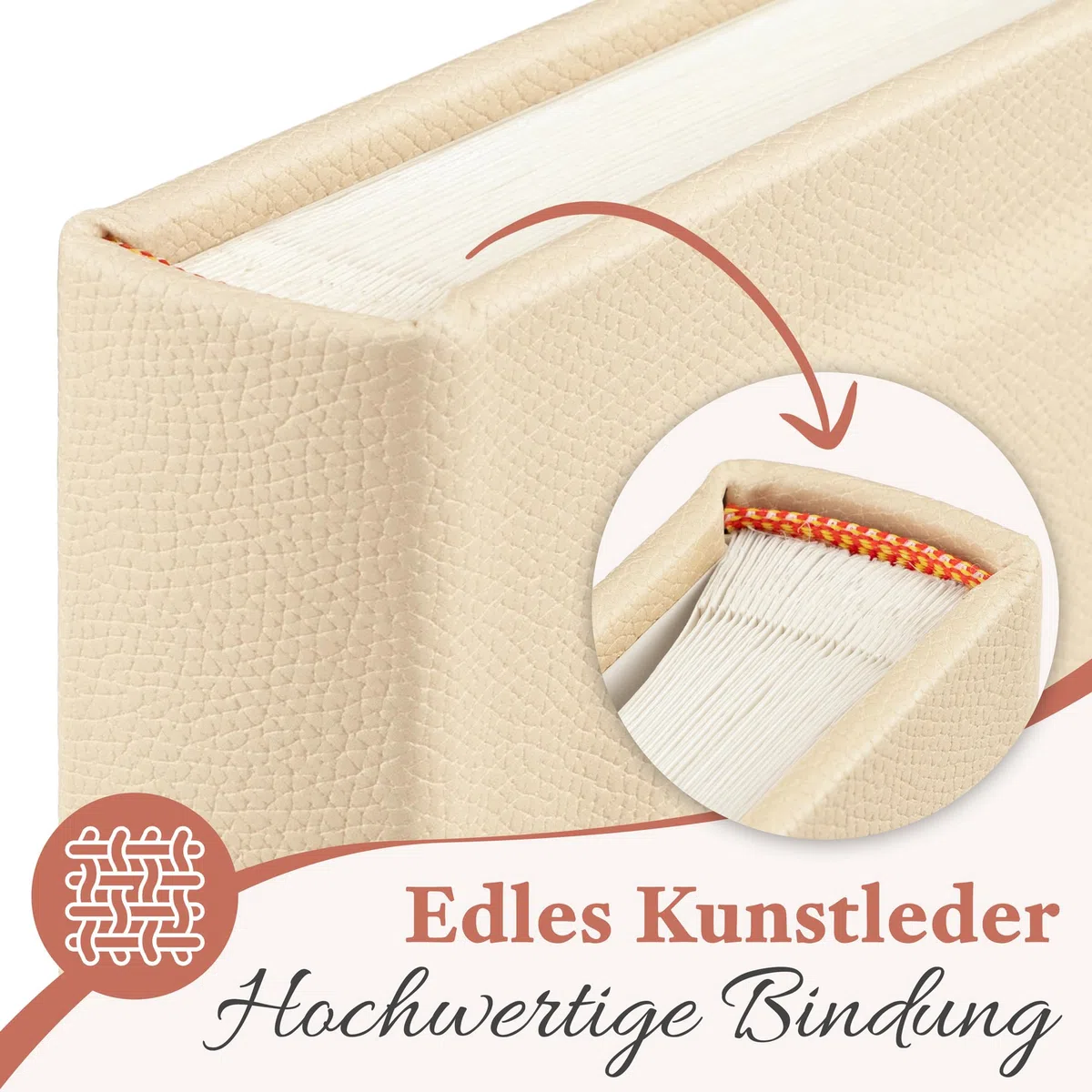 Zeitloos Fotoalbum zum Einkleben - Platz für 150 Fotos - herz - Fotobuch 21 x 28 cm in Beige - 50 weiße Seiten - Fotoalben sind das perfekte Geschenk.