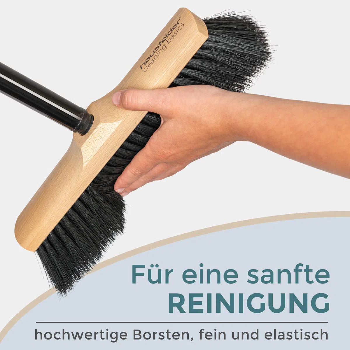 Hausfelder Innenbesen, 30cm Besen | Innenbesen mit Stiel & Besenstiel mit Gewinde, Hausbesen Küchenbesen Haushaltsbesen 30cm Holz