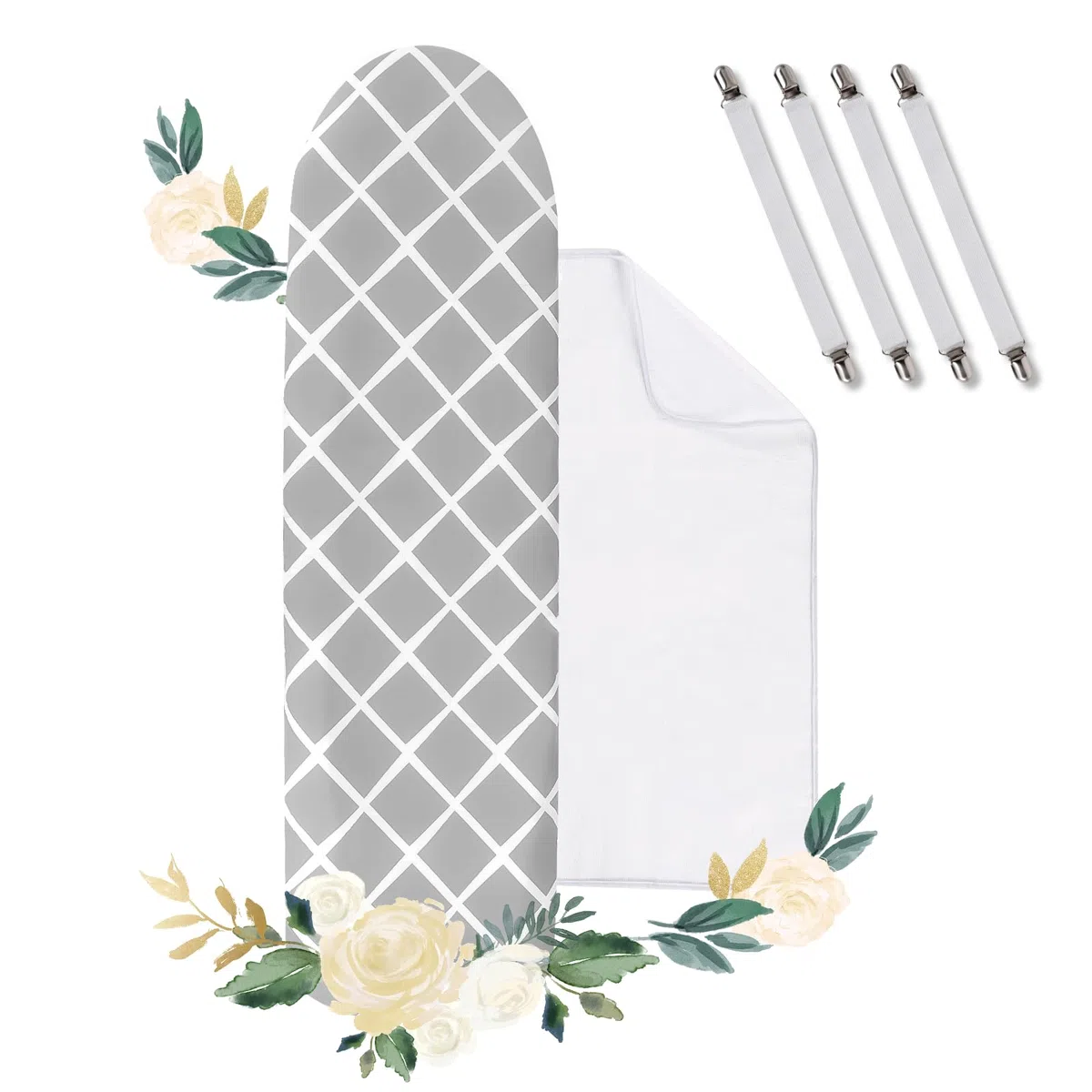 Bügeltischbezug, Bezug Bügelbrett 100% Baumwolle, Turbo Bügelbrettbezug Dreilagig Verdickt, Geeignet für 110-125 * 30-42CM Bügelbrett mit Bügeltuch