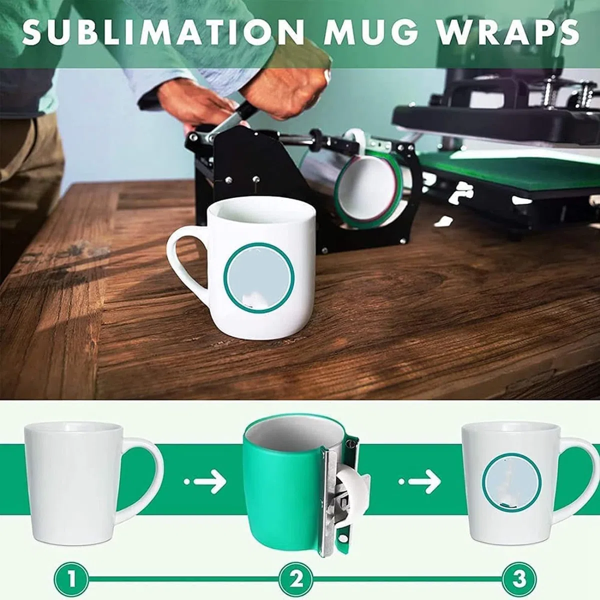 4 Stück Silikon Becher Wrap für 11OZ Sublimationsbecher - Hitzebeständig und Wiederverwendbar