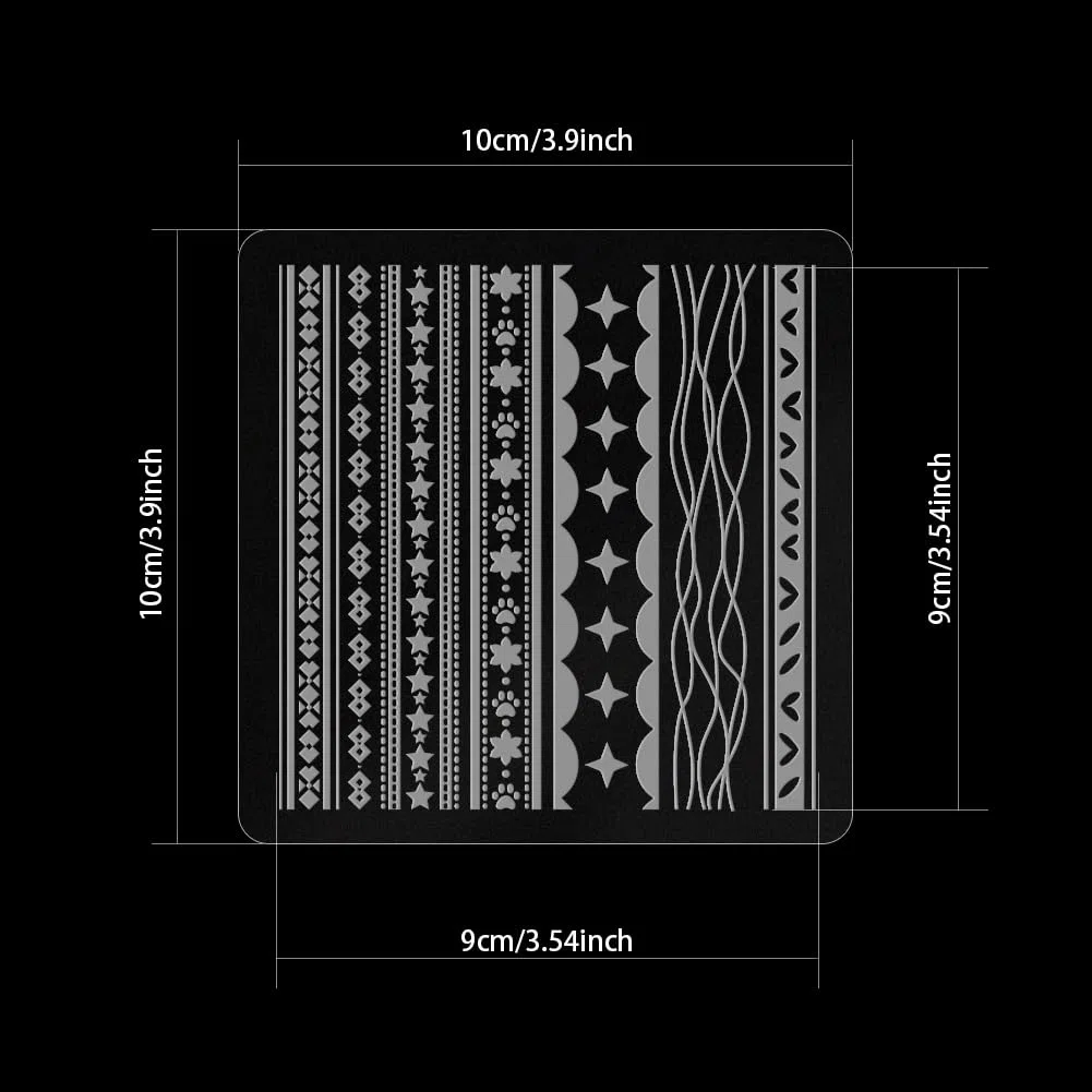 BENECREAT 2 Pcs Acryl Ton Textur Blätter, 12 Styles Stars Paw Prints Polymer Clay Geometrische Textur Matten, Embossing Polymer Clay Tools für Ohrringe Schmuck Design, Home Decoration, Craft DIY