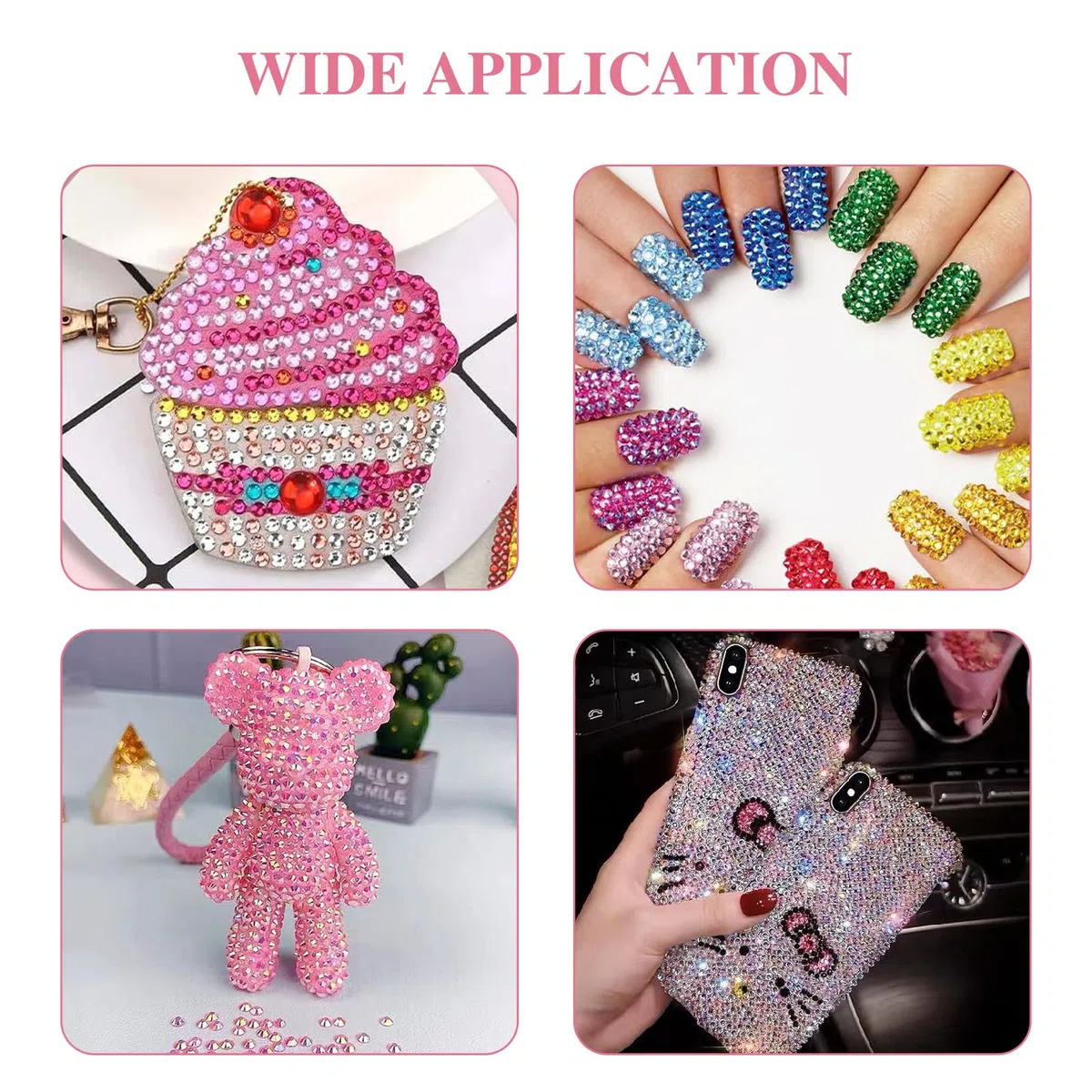 32000-Teiliges Bedazzler Kit, 40 Farben Harz Strasssteinen, 3mm Glitzersteine Bedazzling Kit, Buntes Flatback Rhinestones für Nageldesign, Gesichts-Make-Up, Bastelarbeiten