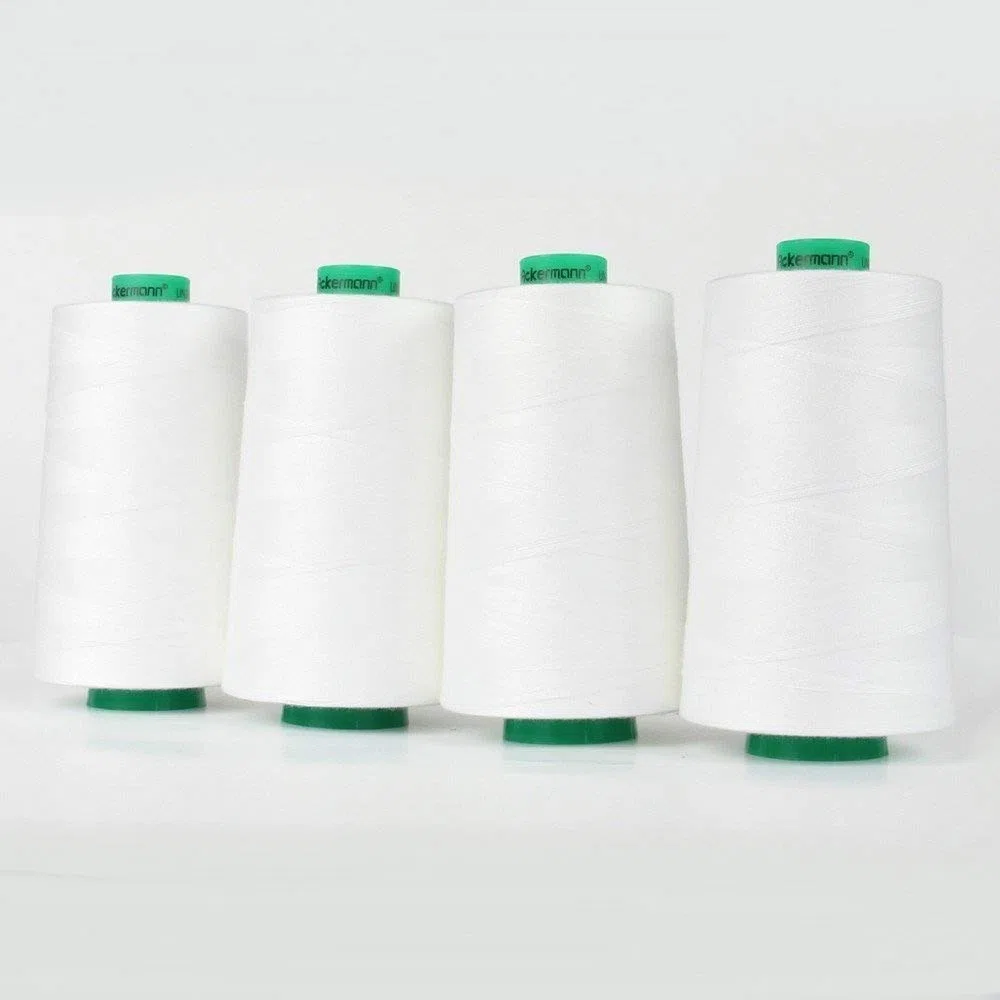 Ackermann 4X 5.000m UNIVERSAL NÄHGARN, Stärke 120, Qualitätsgarn, Overlock Garn, Garn für Overlock-Nähmaschinen (700 Weiß)