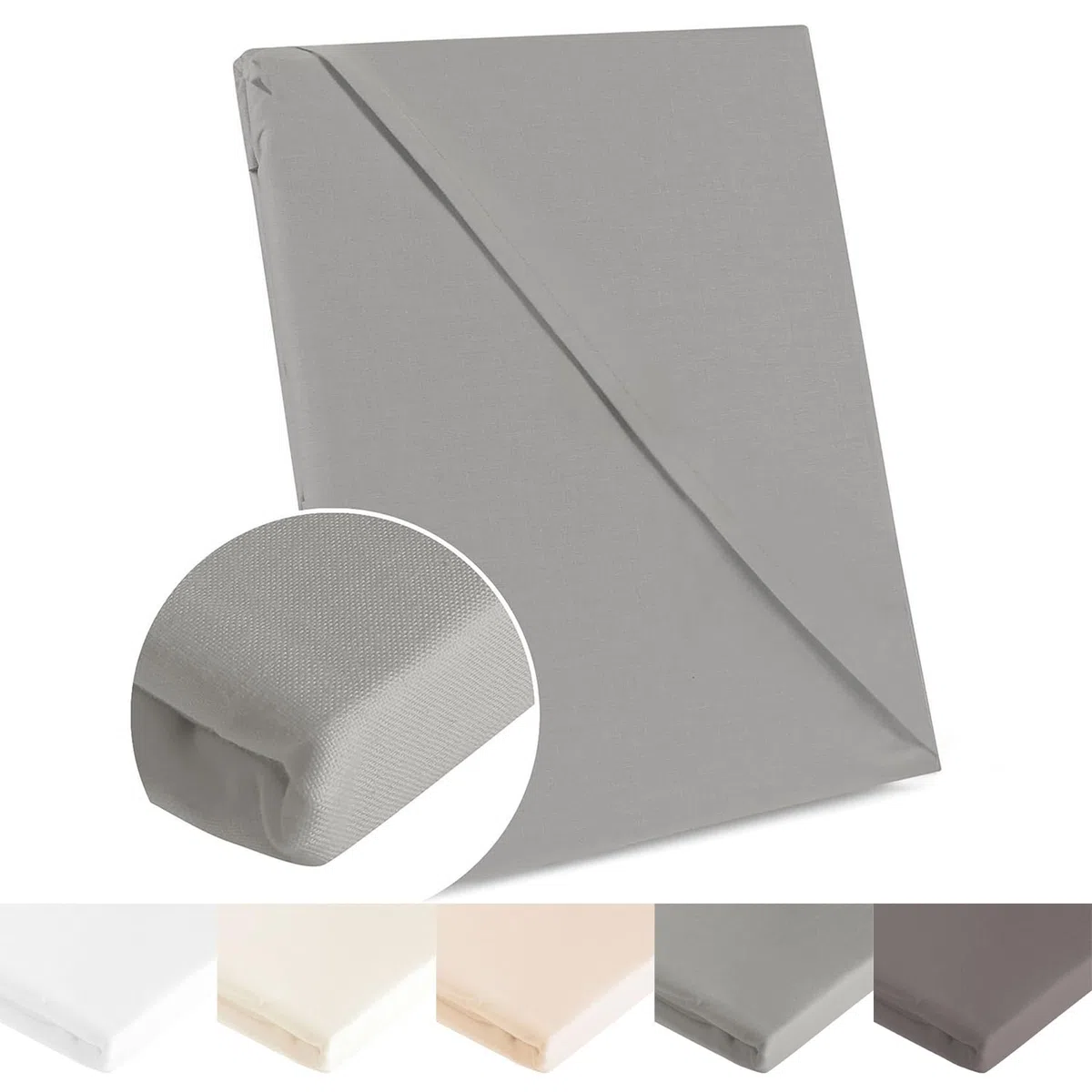 Flaches Laken ohne Gummizug - 160 x 205 cm - Bettlaken - Baumwolle - Betttuch - Weich - Strapazierfähig - Stahl Grau