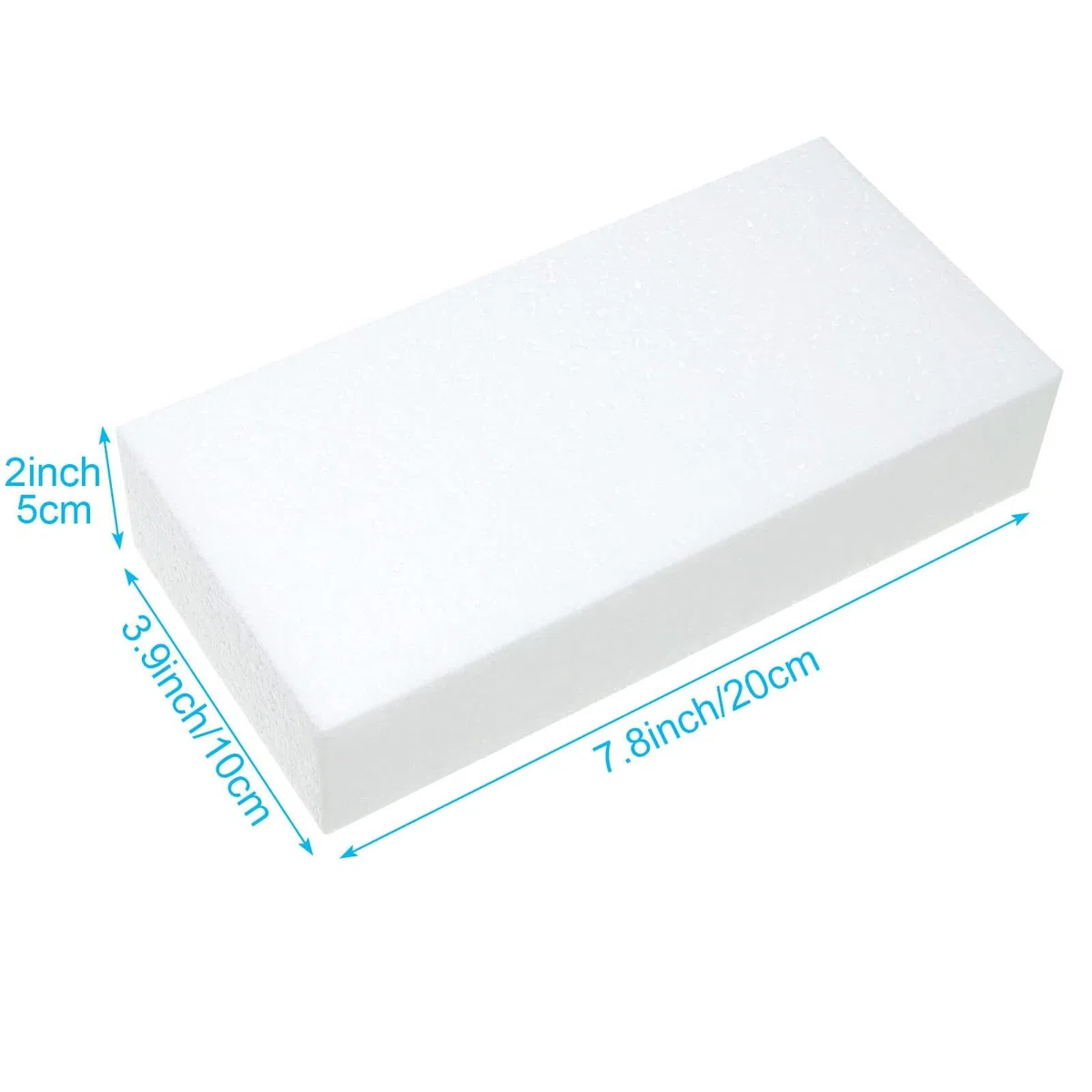 12 Stück Schaumstoffblöcke, 20x10x5cm styroporplatten, Weiße Rechteckig Polystyrolblöcke, Styroporblöcke Modellierschaum Block für Skulpturen, Modellieren, Basteln, Blumenarrangement