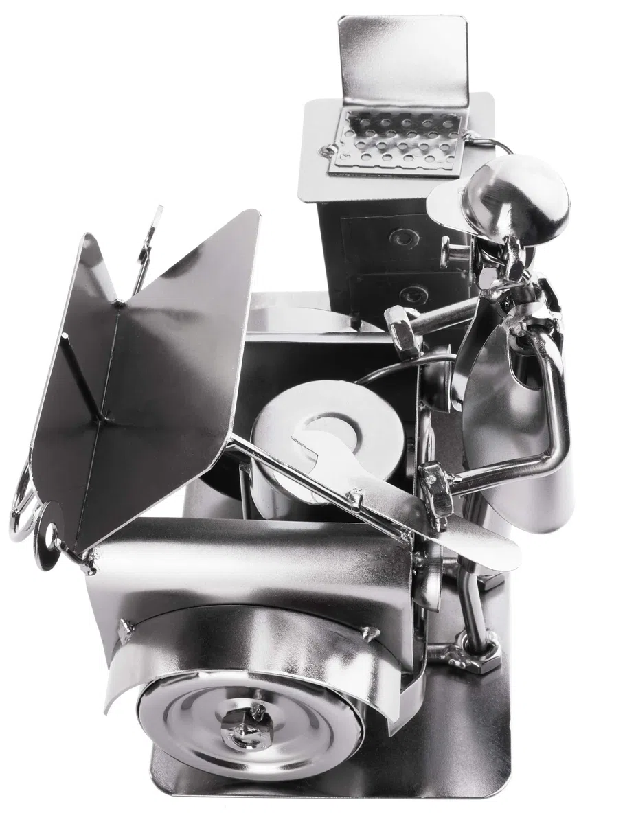 BRUBAKER Schraubenmännchen Automechaniker - Handarbeit Eisenfigur Metallmännchen - Metallfigur Geschenk für Mechaniker, KFZ-Mechatroniker, Tuner und Auto Bastler