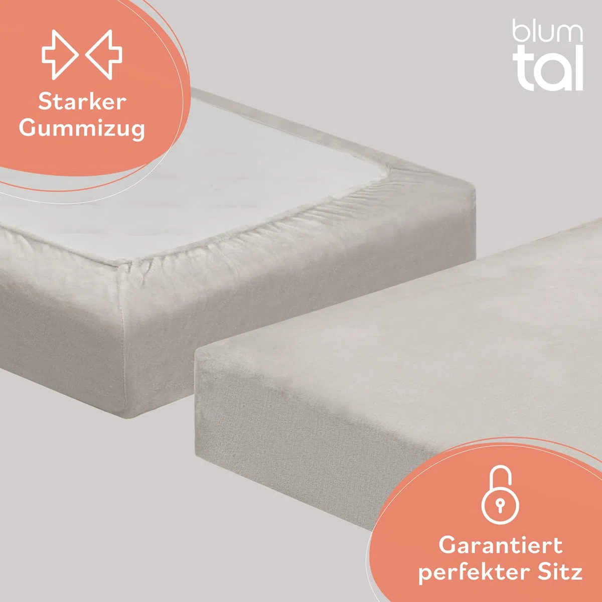 Blumtal Spannbettlaken Cashmere Touch 90x200 cm - Plüsch Oeko-TEX Zert. - Weich Warm Bettlaken - Mikrofaser Ivory-Weiß
