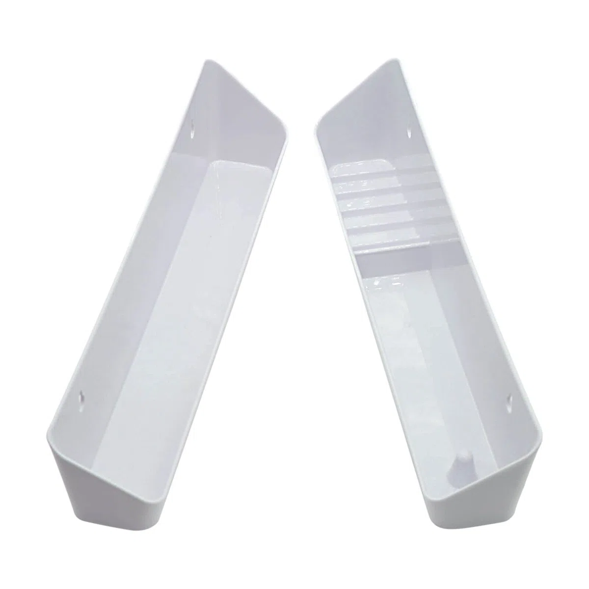 Küchenspüle Frontschalen Tip Out Tray Set 35,6 cm Polymer Kunststoff weiß - 2er Pack