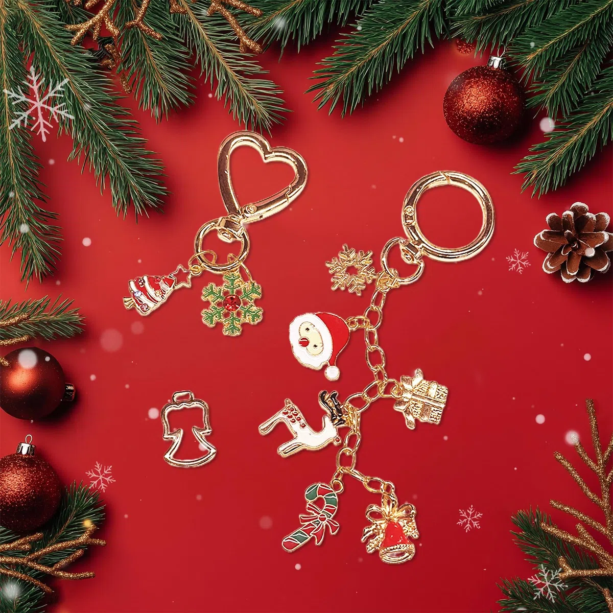 432 Stück DIY Schlüsselanhänger Basteln Charms Anhänger Set, Keychain Set mit Charms, Schlüsselanhänger Clips, Verlängerungsketten, Biegeringen und Schmuckzange, Selber Machen von Schlüsselanhängern