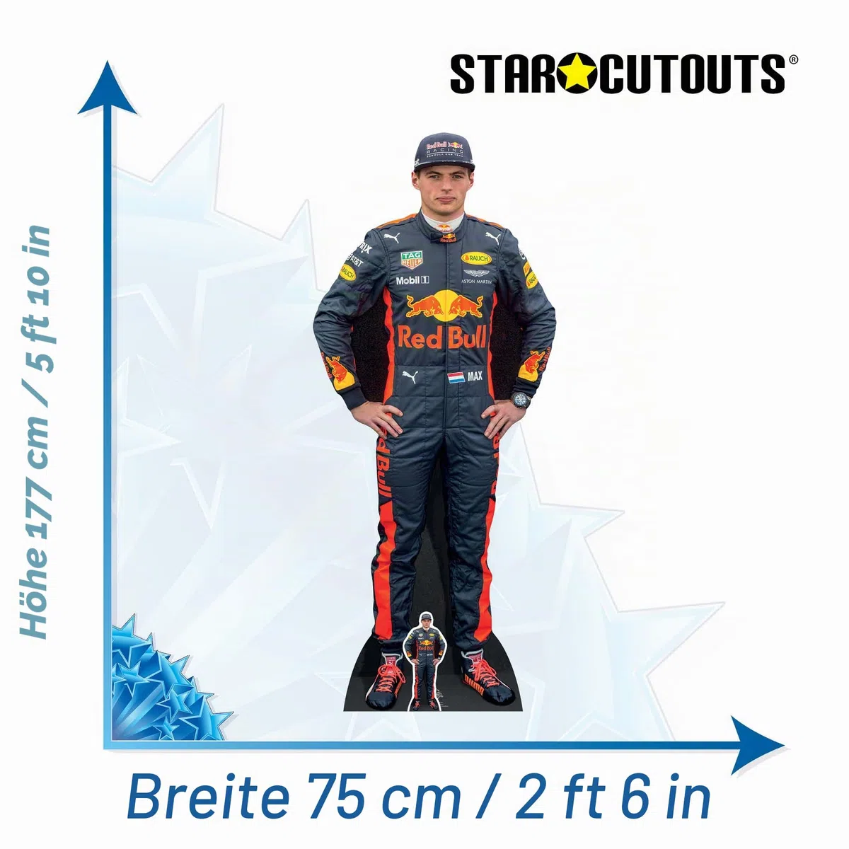 Star Cutouts Ltd CS667 Max Verstappen, Karton, Mehrfarbig, 177 x 74 x 177 cm