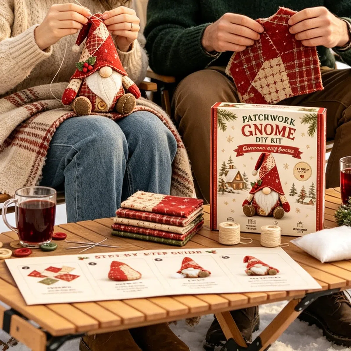 Generisch Wichtel-DIY-Stoffset, Stofftier-Näh-, handgefertigtes Wohndekor-Geschenk für Bastelliebhaber, Jugendliche und Erwachsene