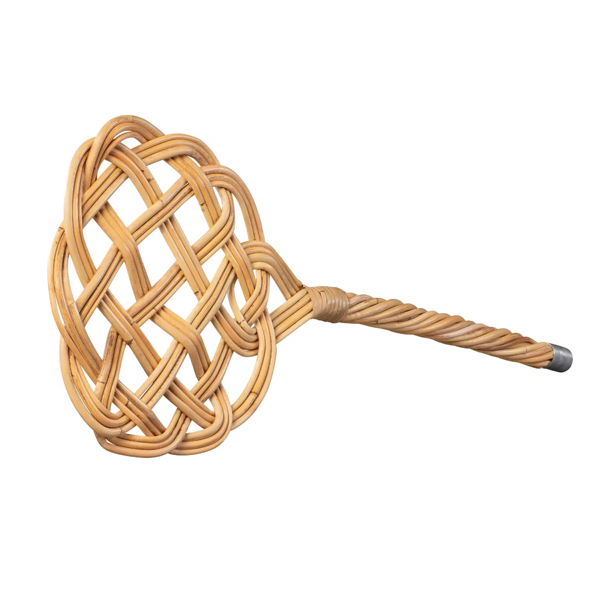 Neustalno | Teppichklopfer in Sonnenform | 3-fädiges Natur Rattan | länglich hell | 75x26 cm | flexibel und robust