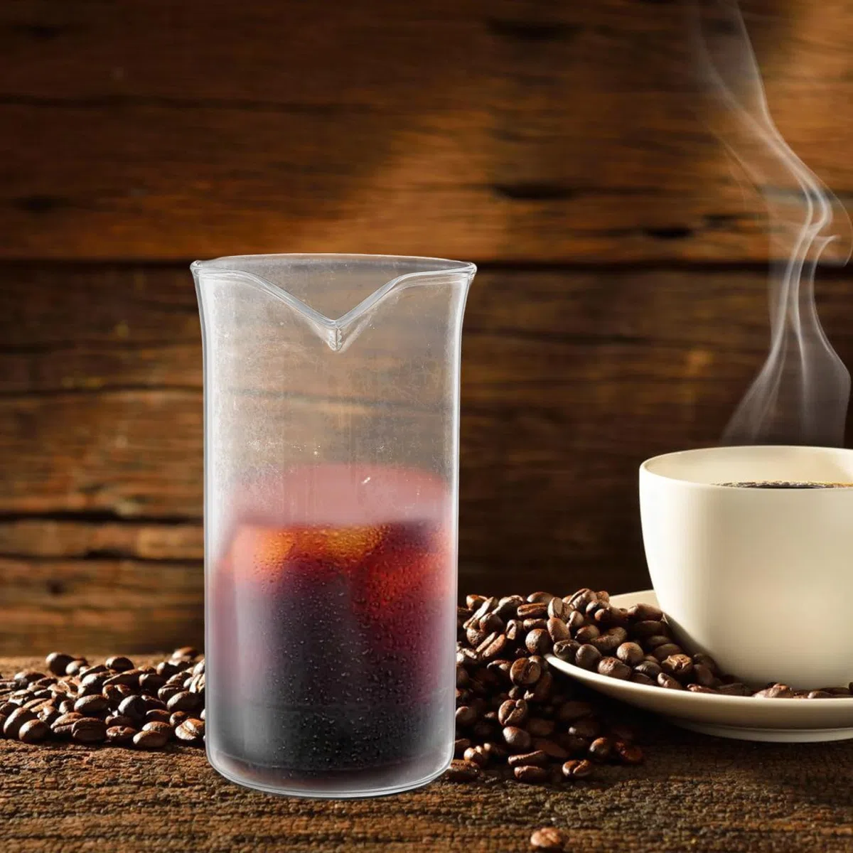 Ciieeo Ersatzgläser Für Kaffeepresse Glas Hitzebeständig 350ml Becher Für Kalte Und Heiße Getränke Für Cold Brew Und Espresso