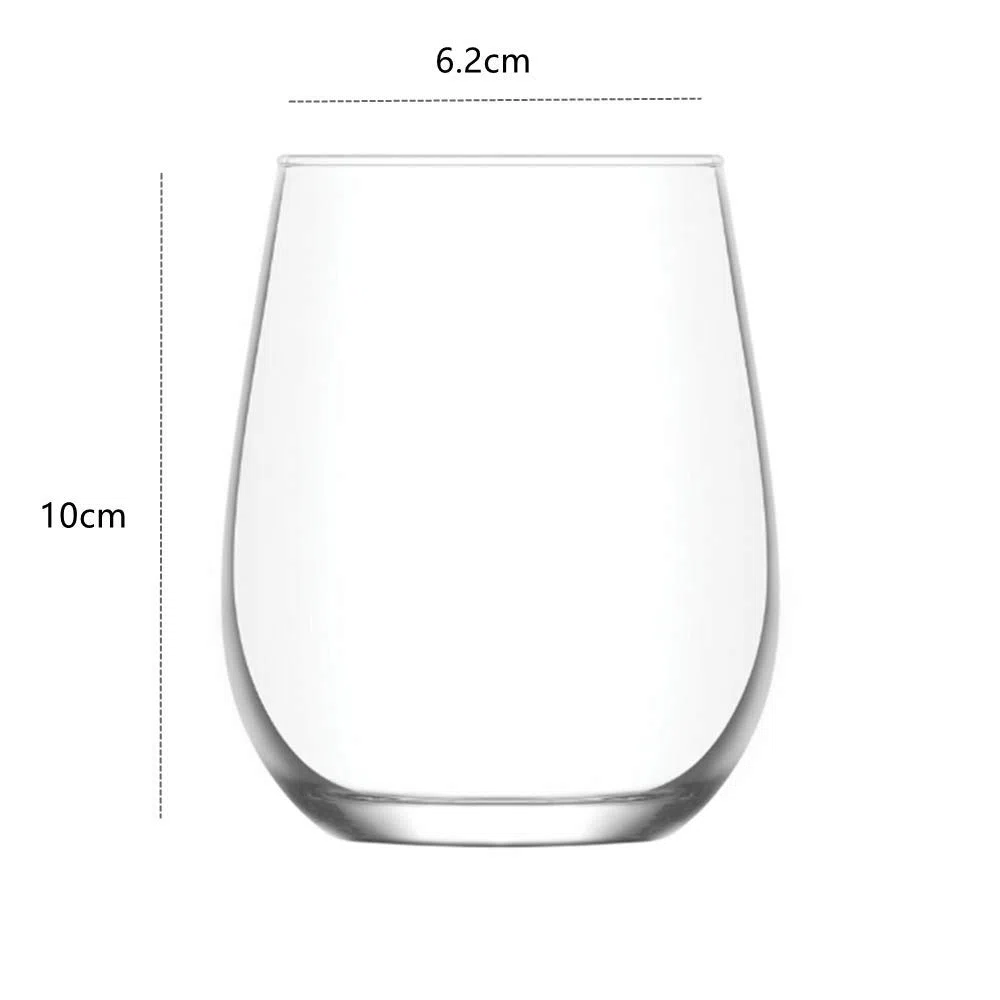 Set mit 6 Gläsern für Wasser und alkoholische Getränke, Glatte und transparente Glasgläser von 360 ml, Spülmaschinengeeignet