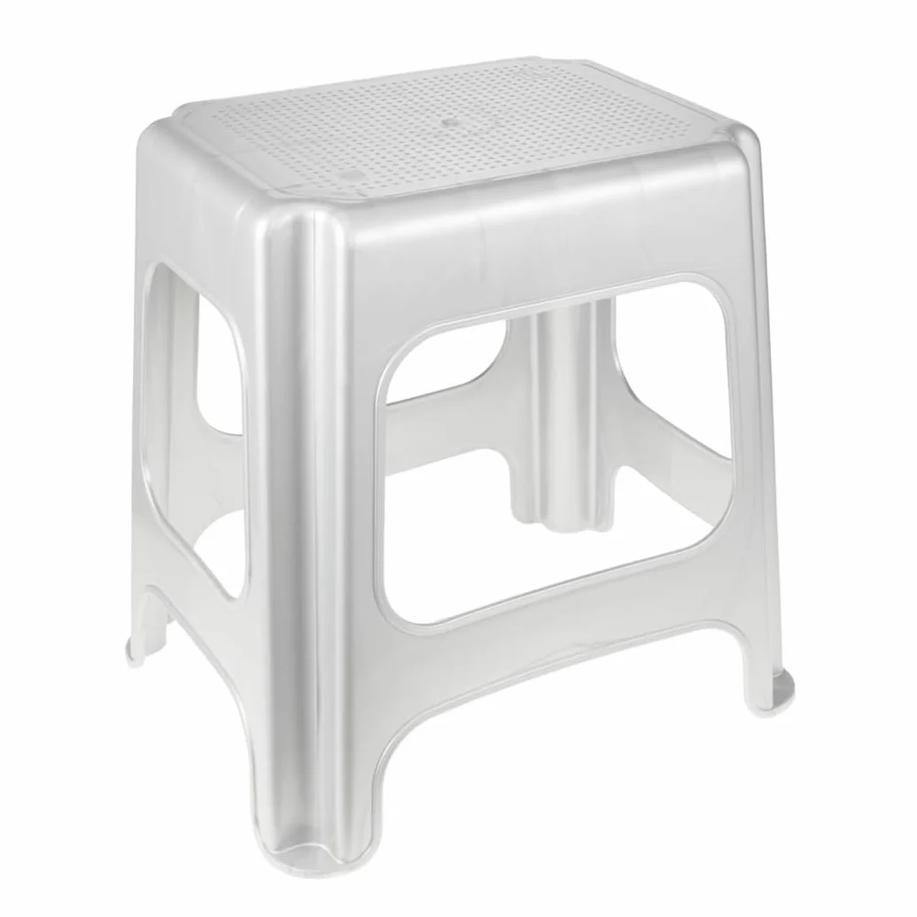 keeeper Maxi-Hocker, Anti-Rutsch-Gummierung, Polypropylen, 41 x 33,5 x 42,5 cm, Max, Silber