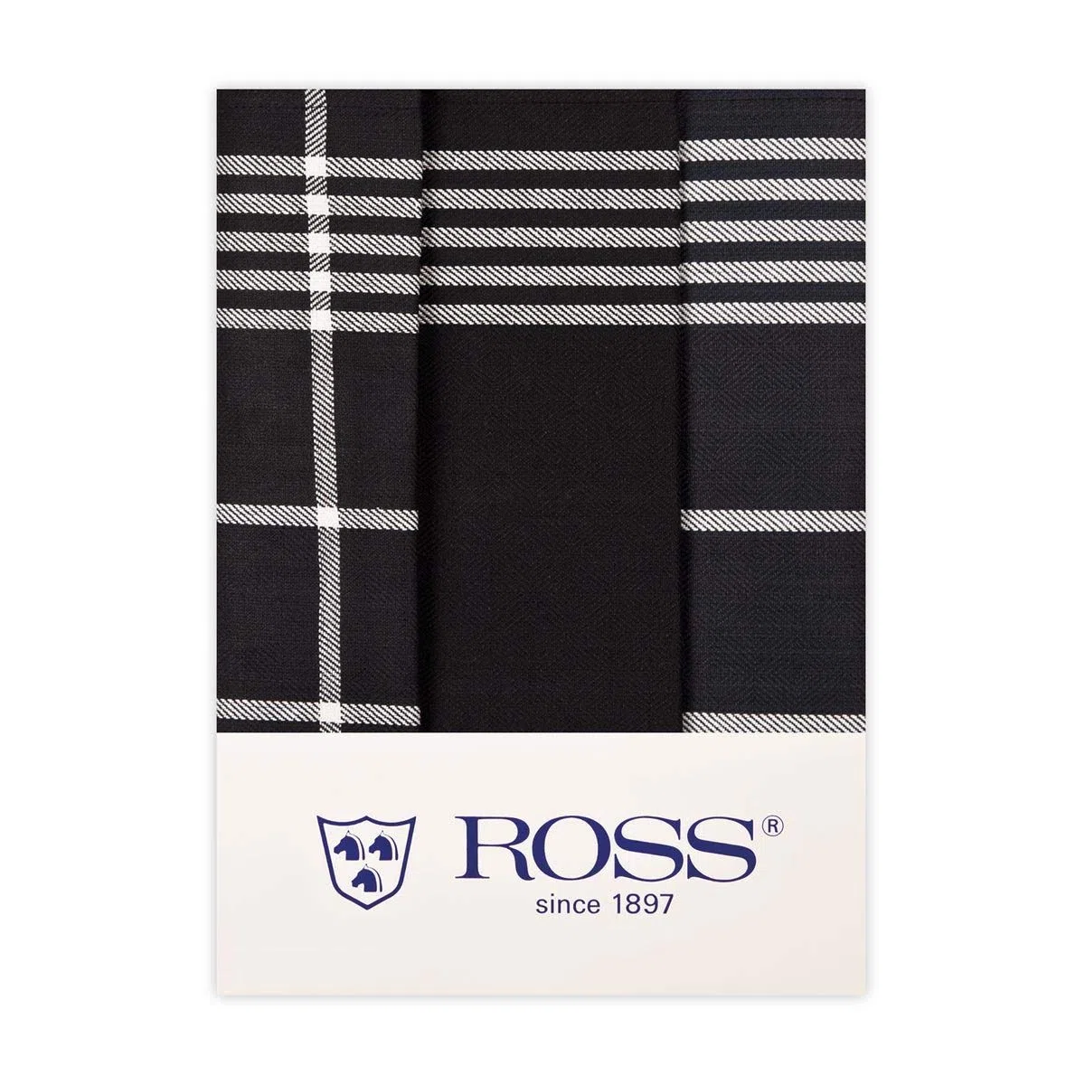 Ross - Geschirrtücher - 1837-3er-Pack (50 x 70cm Schwarz)