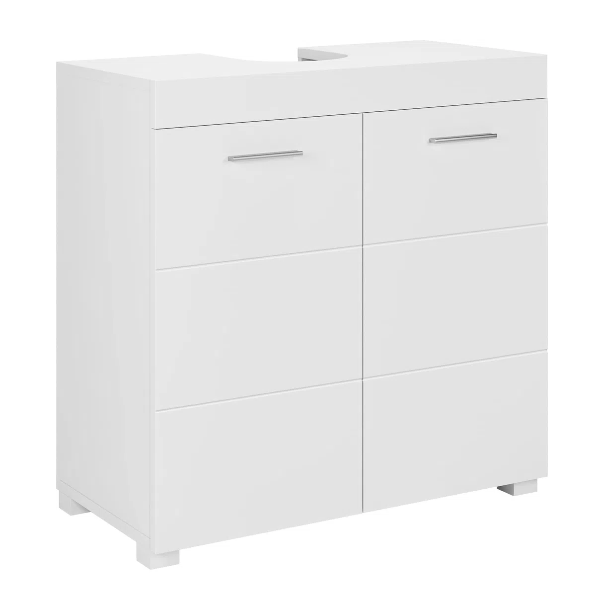 FOREHILL Waschbeckenunterschrank Unterschrank Badezimmerschrank mit 2 Türen und 2 Ablagen, 60x31x60cm, für Badezimmer, weiß