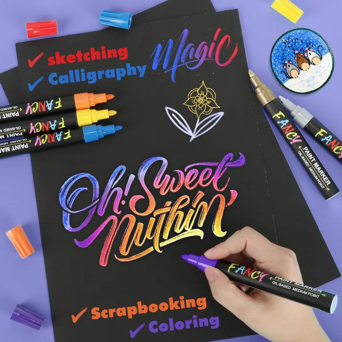 Acrylstifte für Wasserfest, 20 Farben 3mm Bemalen Permanent Marker Stifte Acrylstifte für Leinwand Marker Stifte für Keramik/Steine/DIY Fotoalbum/Papier/Glas