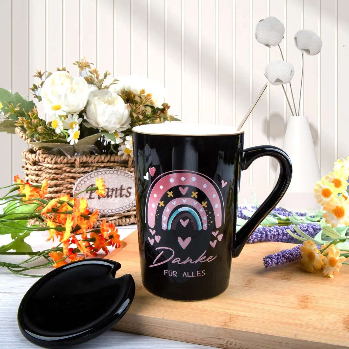 Dankeschön Geschenke für Erzieherin Lehrer Frauen Abschiedsgeschenk Kaffee Tasse, 400ml Danke für Alles Lehrer Geschenk Abschiedsgeschenk Abschied Kollegen Erzieherin Geschenk Idee zum Abschied
