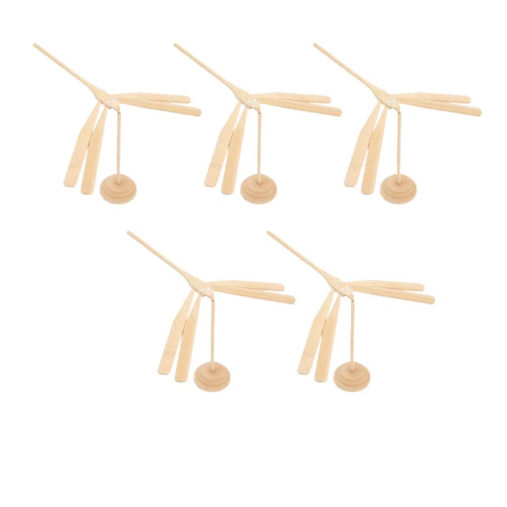 Artibetter 5st Mini Libellen Bambus Libelle Spielzeug Bambus-Libelle Libelle Kunsthandwerk Bambus Fliegendes Spielzeug Handarbeit Libelle DIY Bambus Spielzeug Balance Füllstoff Kind Hölzern