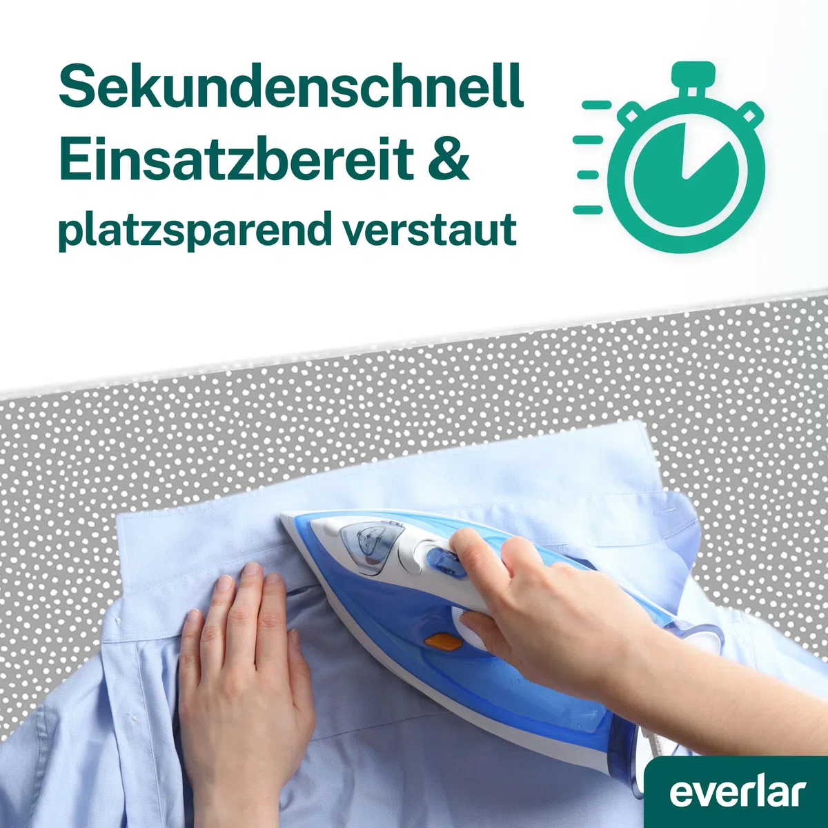 Bügeldecke I Qualität Made in Germany I Tisch Bügelmatte zum bequemen Bügeln zu Hause & unterwegs I 100 x 65cm I Bügelunterlage I Hitzebeständig I Obermaterial 100% Baumwolle