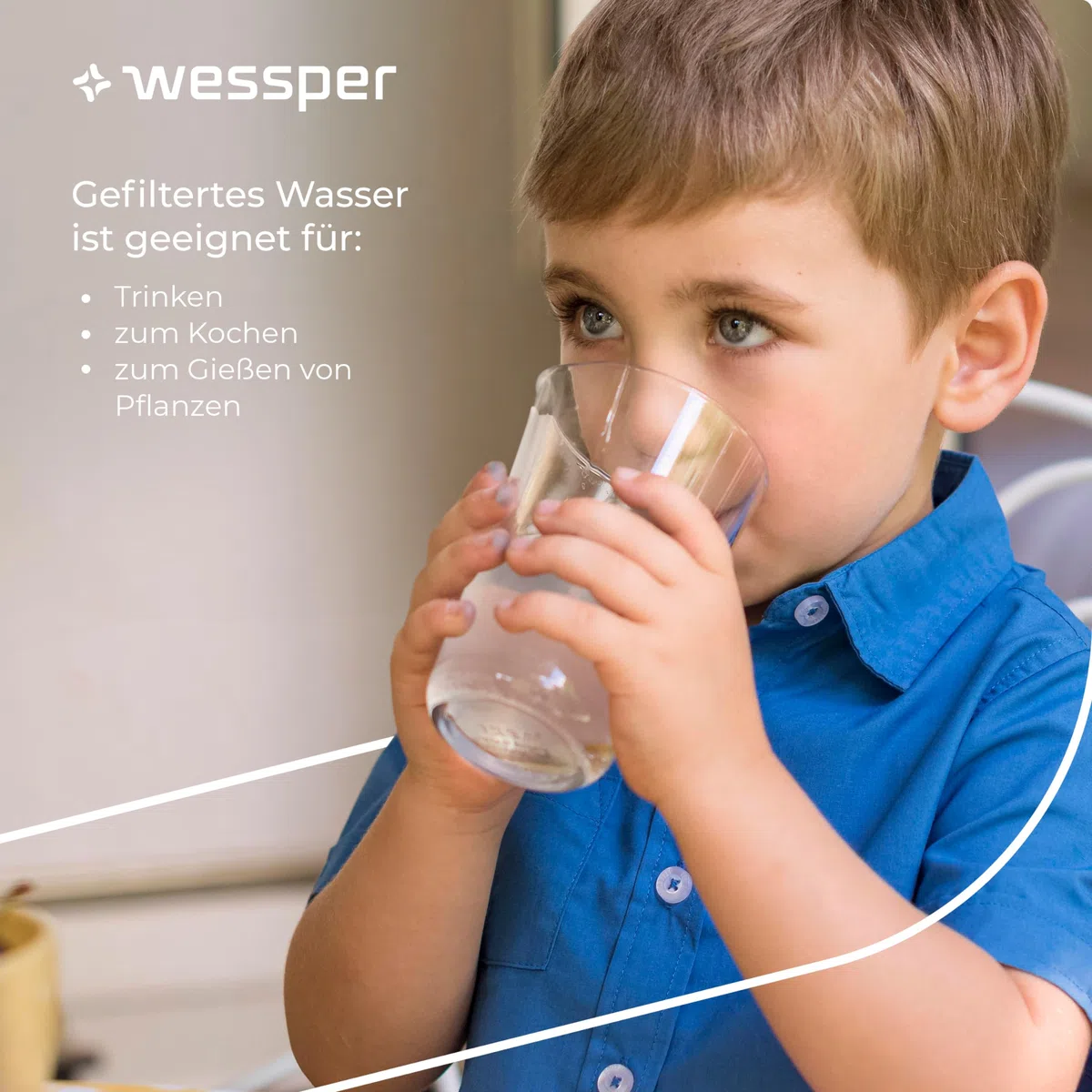 Wessper Wasserfilter Kanne mit Filter, Kühlschranktürkanne 2,7 Liter, Filterkartuschen mit Aktivkohle und Ionenaustauscherharz, Set Kanne und 6 Wasser Filter - Blau