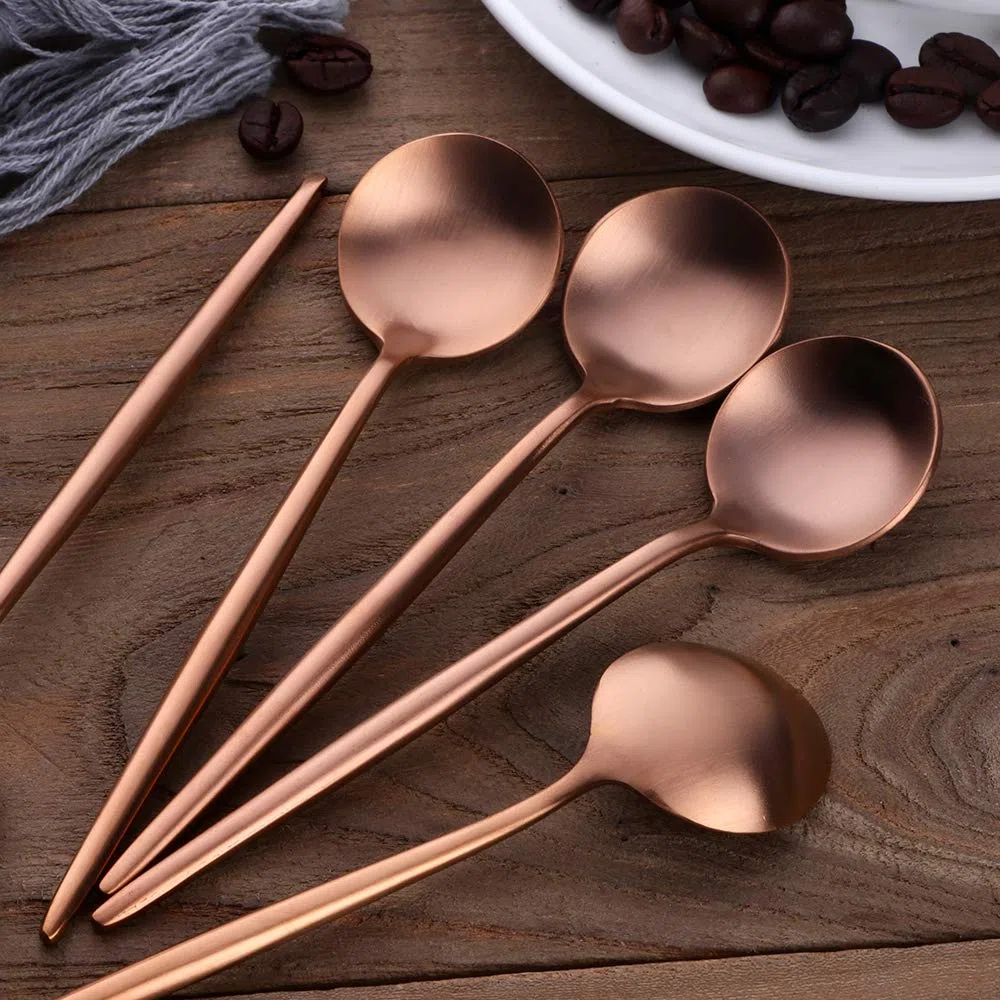 Kaffeelöffel Edelstahl Teelöffel, Mini Kuchen Löffel Espressolöffel Set12CM /4.8 Inches von 10 Roségold