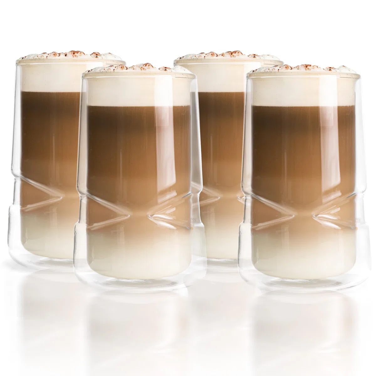 Latte Macchiato Gläser 350ml Doppelwandig Kaffee Thermogläser Cappuccino Tassen Teegläser 4er Set (4, 350ml)