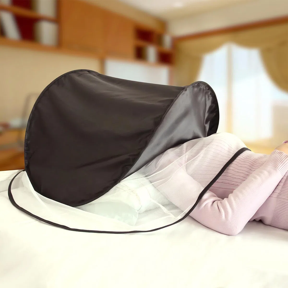Kopfzelt, Kopfzelt, lichtblockierend, tragbar, Zelte für den Innenbereich, geringes Gewicht, faltbar und atmungsaktiv, fördert einen besseren Schlaf während des Tages, auf Reisen und bei Reisen