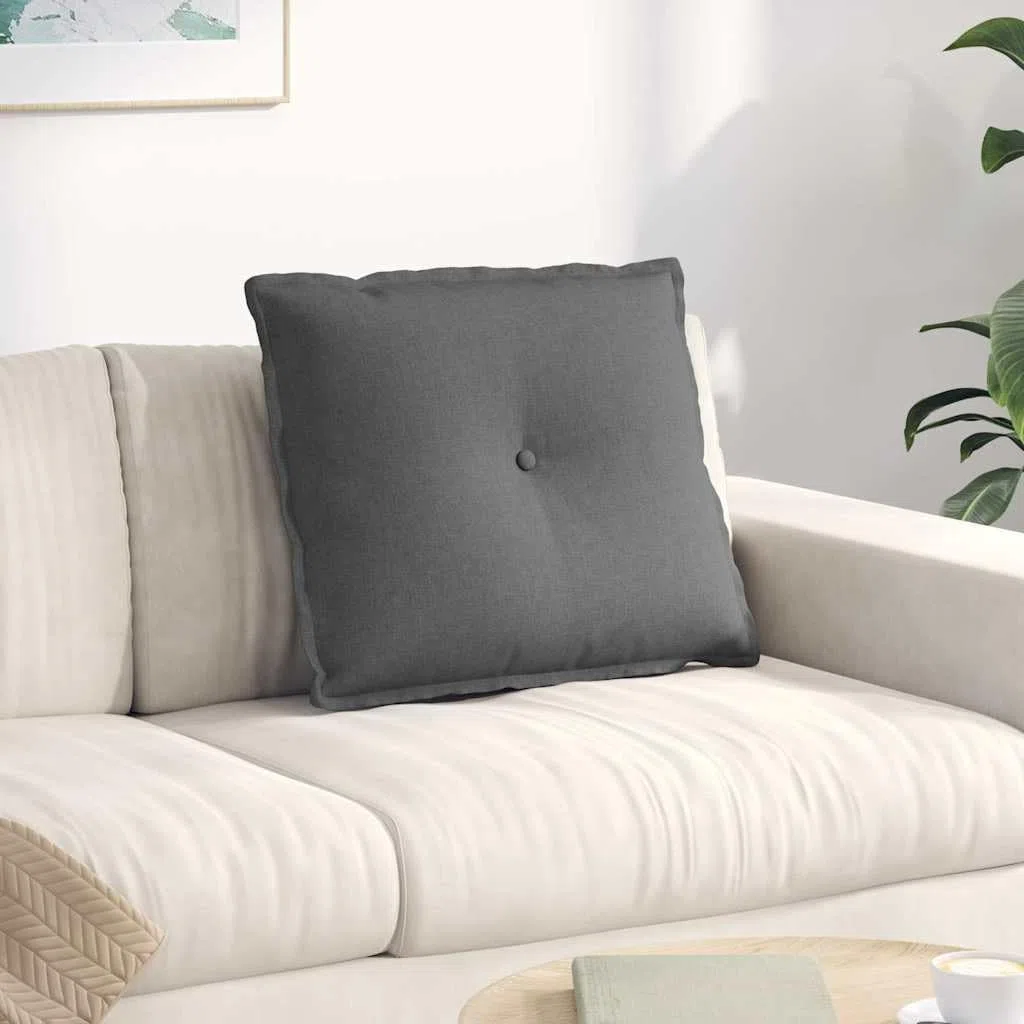 vidaXL Rückenkissen Dunkelgrau 60 x 19 x 50 cm Stoff, Wohnzimmer, rechteckige Kissen, modernes Plüschcover, dekorative Stützkissen für Sofa, Schlafzimmer und Büro