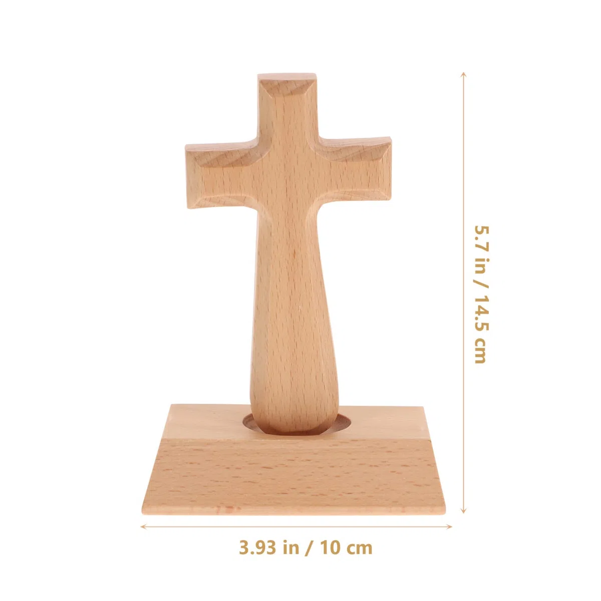 VOSAREA stehendes Kreuz Holz, katholisches Kreuz stehend mit magnetisch Basis, 14,5x10 cm Holz Kruzifix Figur Tisch Deko für Wohnzimmer, Heilige Dekoration, Ostergeschenk