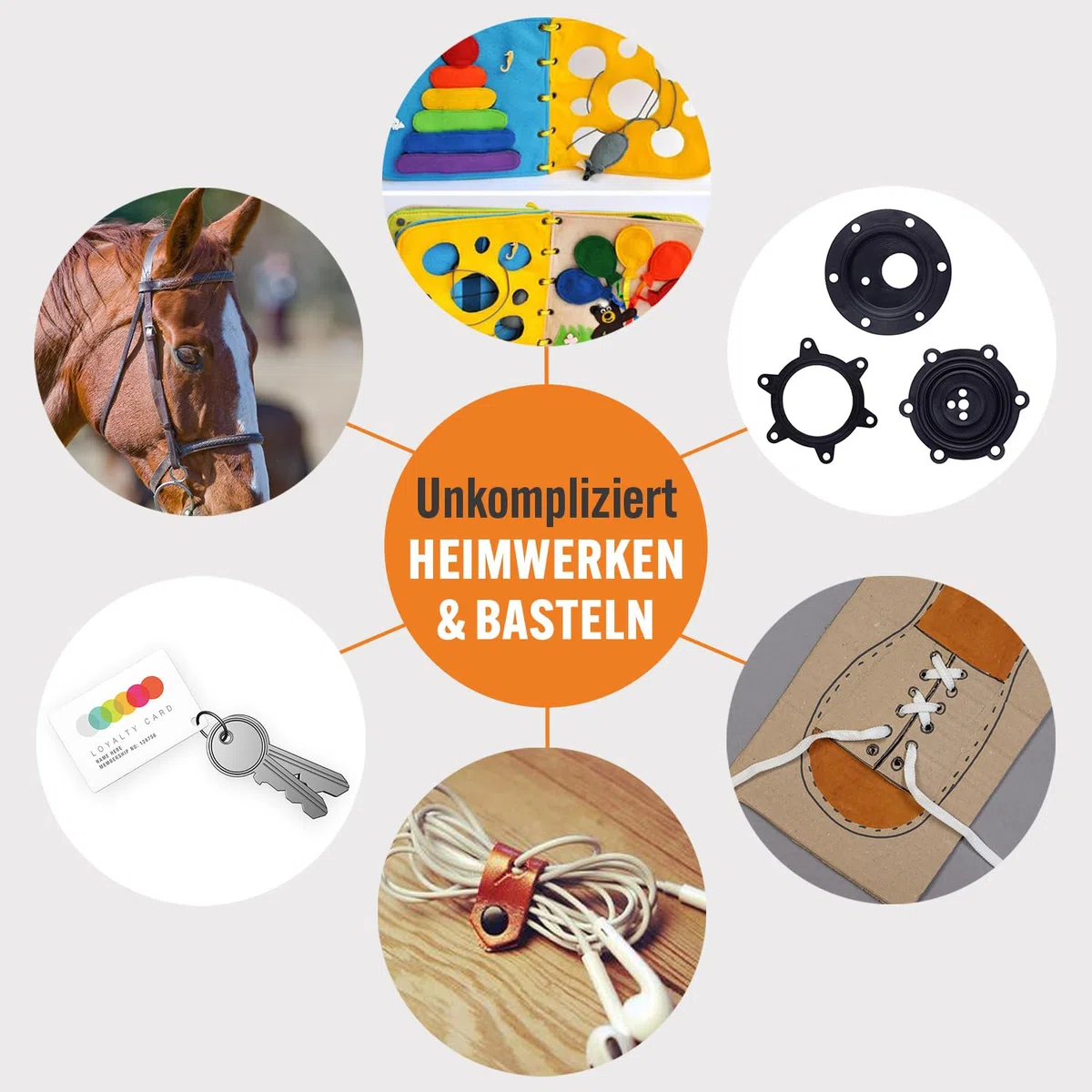 PRO-MASTER robuste Lochzange für Leder & Gürtel, Komplettset mit 6-fach verstellbarer Revolverlochzange 2–4,5 mm, Gürtellocher Set für Hundehalsband, Lederarmband, Stoff, Canvas, Gummi & Kunststoff