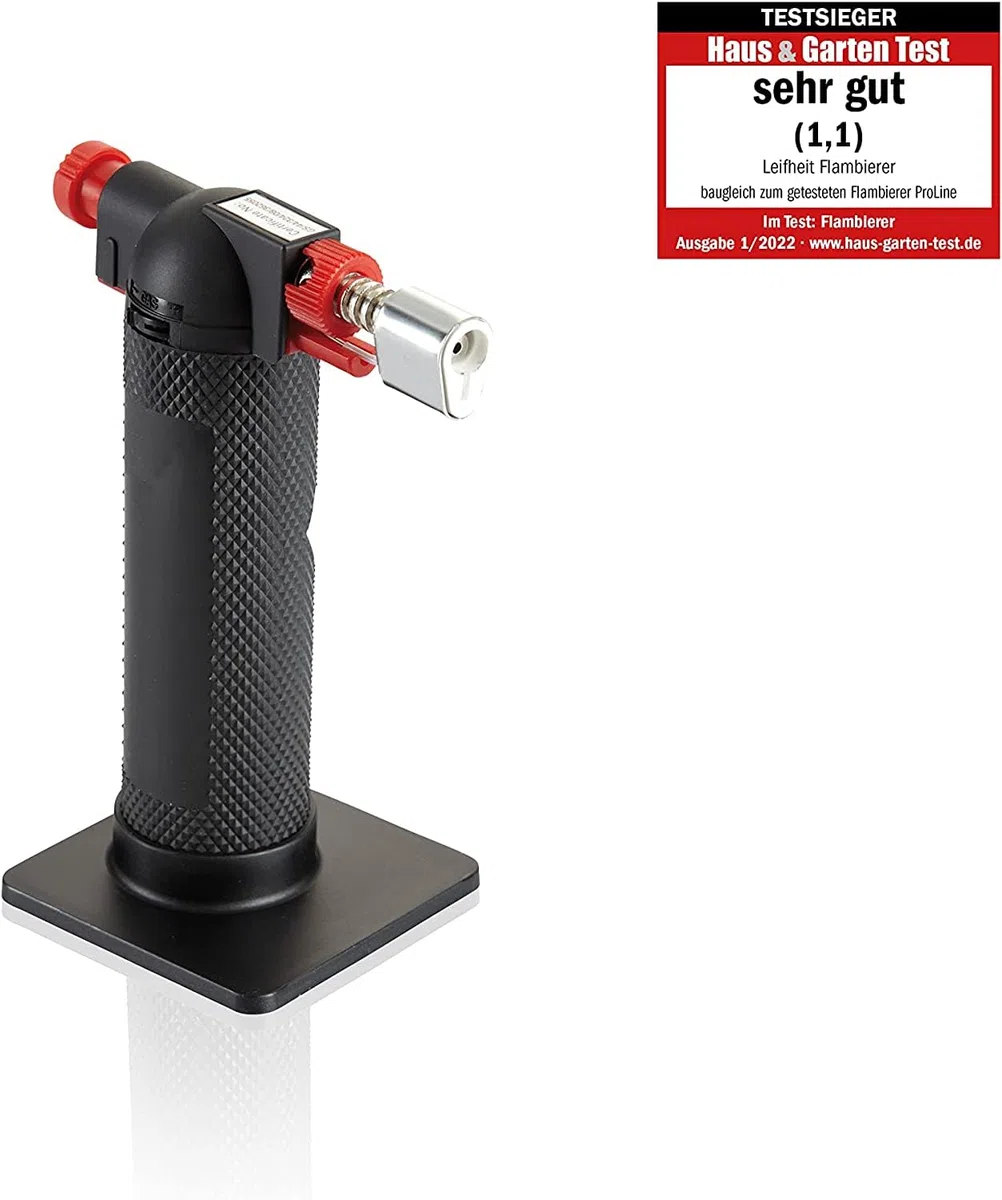 Leifheit Küchen Flambierer, einfach und sicher zu bedienender Flambierbrenner, vielseitiger Bunsenbrenner für herkömmliches Butangas, ProLine-Serie, Gasbrenner