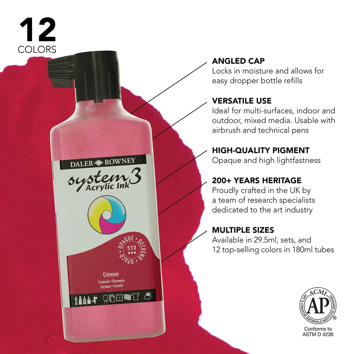 SYSTEM3 Tintenpatrone, 180 ml, Crimson