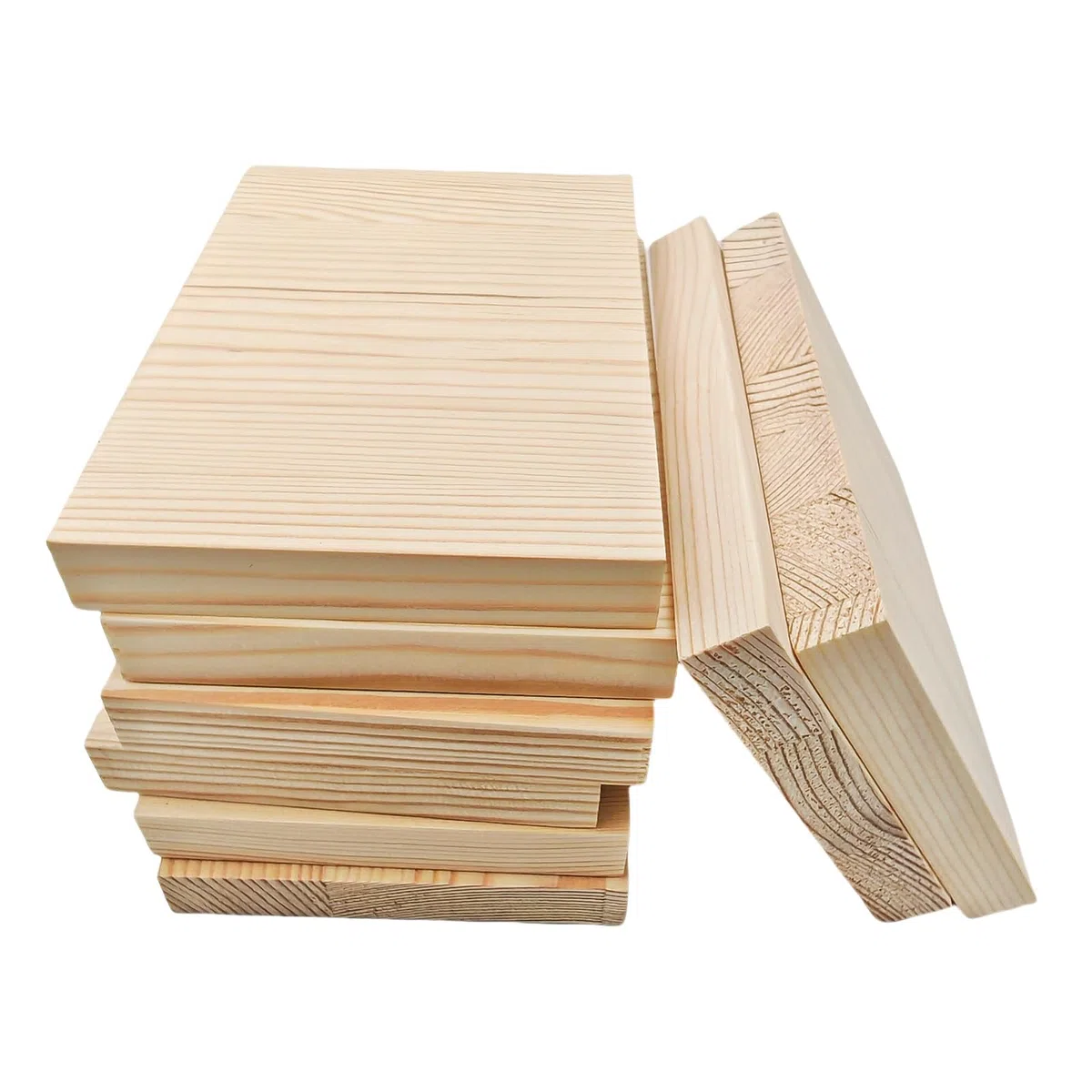Rechteckige Holzbretter, unlackierte Holzblöcke zum Basteln, 15 x 10 x 1,5 cm, blanko, zum Schnitzen, Malen und Brennen, 8 Stück
