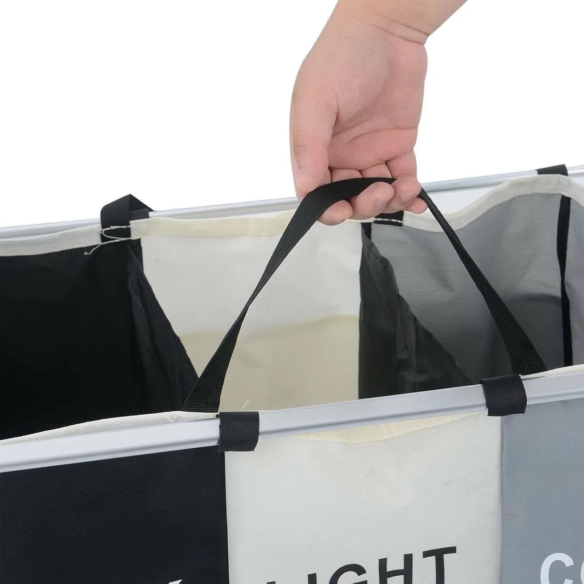 Wäschekorb, 155L Wäschesammler Mit Ablage, Wäschekorb 3 Fächer, Wäschesack Laundry Baskets Aus Oxford-Gewebe Ausziehbar Abnehmbar 64 X 35 X 62 cm Pfandflaschen Sammelbehälter
