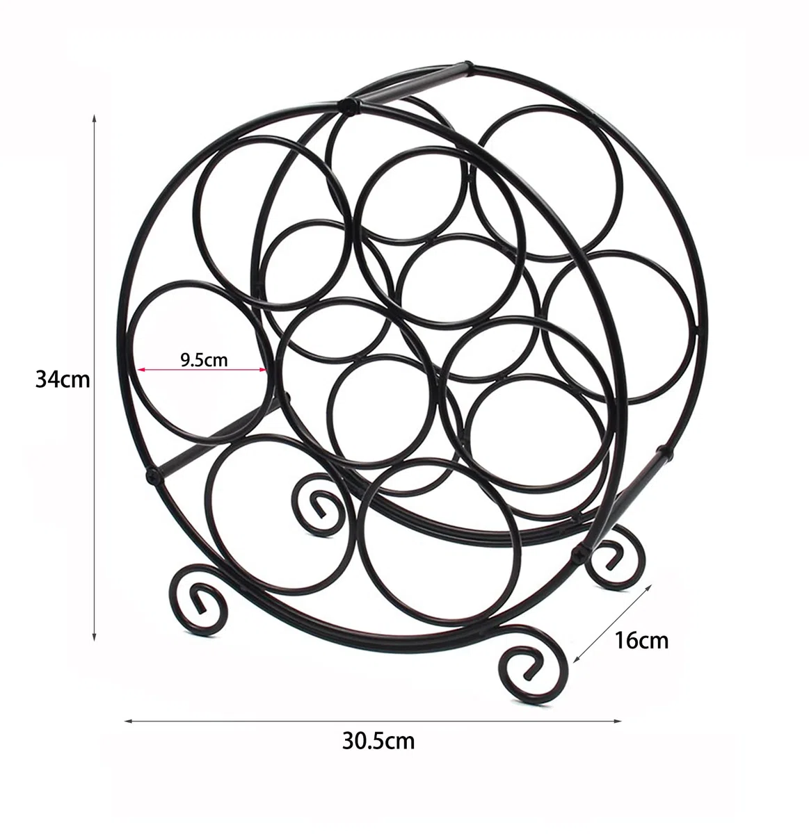 Weinregal Metall Schwarz Flaschenregal Wine Rack Weinflaschenhalter Schrank Shelf Weinhalter WeinstäNder Klein 7 Flaschen