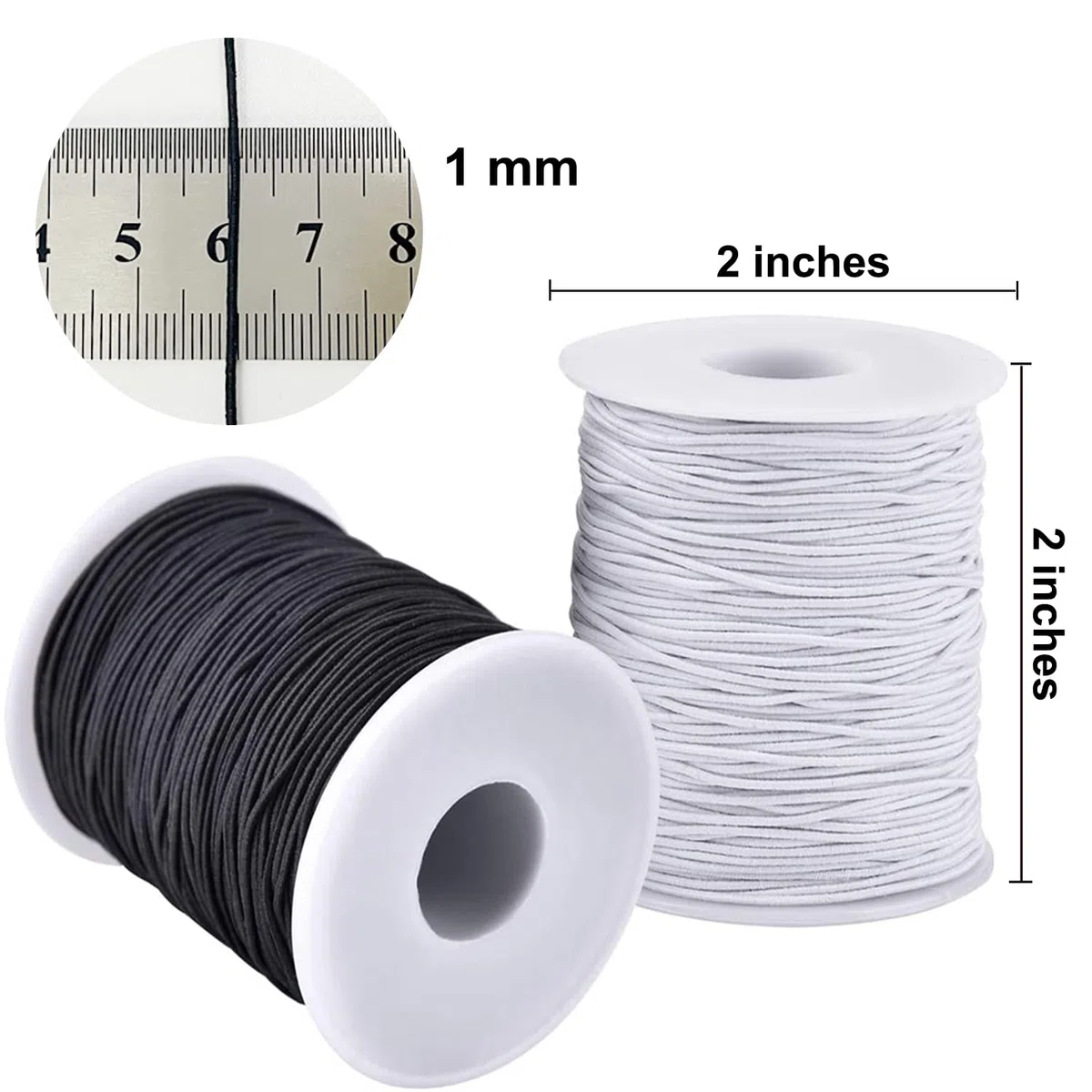4 Rolls 1 mm Elastic String for Bracelets, Elastic String Bracelets, Elastic Cord Thread, Jewelry Stretchy Bracelet, Beadi.