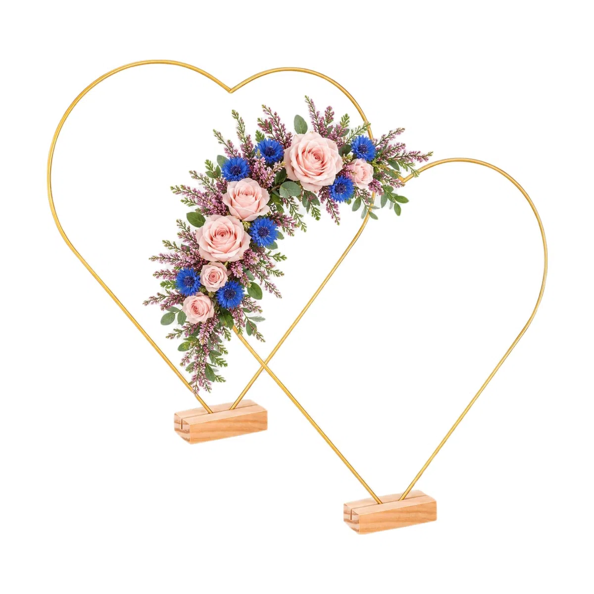 jojofuny 2 Satz Metallring Herzform Mit Holzständer: 30cm Dekoring mit Fuß Für Blumenkränze Für DIY Girlanden, Weihnachten Handwerk, Kreative Wanddekorationen, Hochzeiten projekte