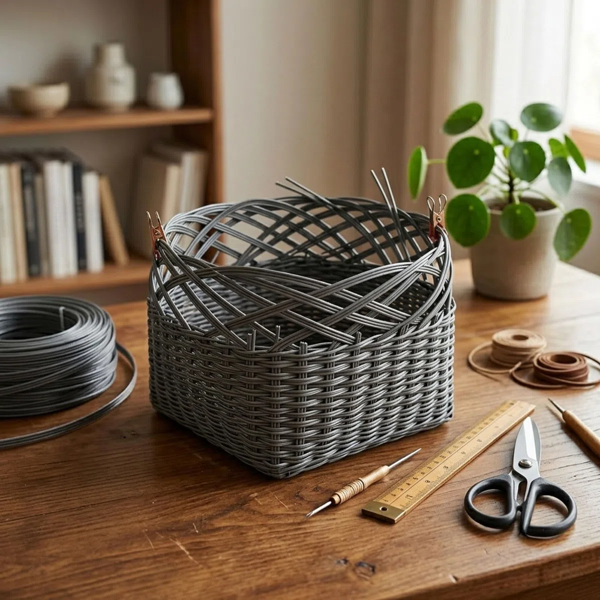 65m Kunststoff Gewebtes Rattan, Synthetische Rattan Reparaturmaterial, Reparaturmaterial für Gartenmöbel, Terrassenmöbel, langlebiges Korbgeflecht, Bank, Stuhl, Tisch, Reparatursets (A)